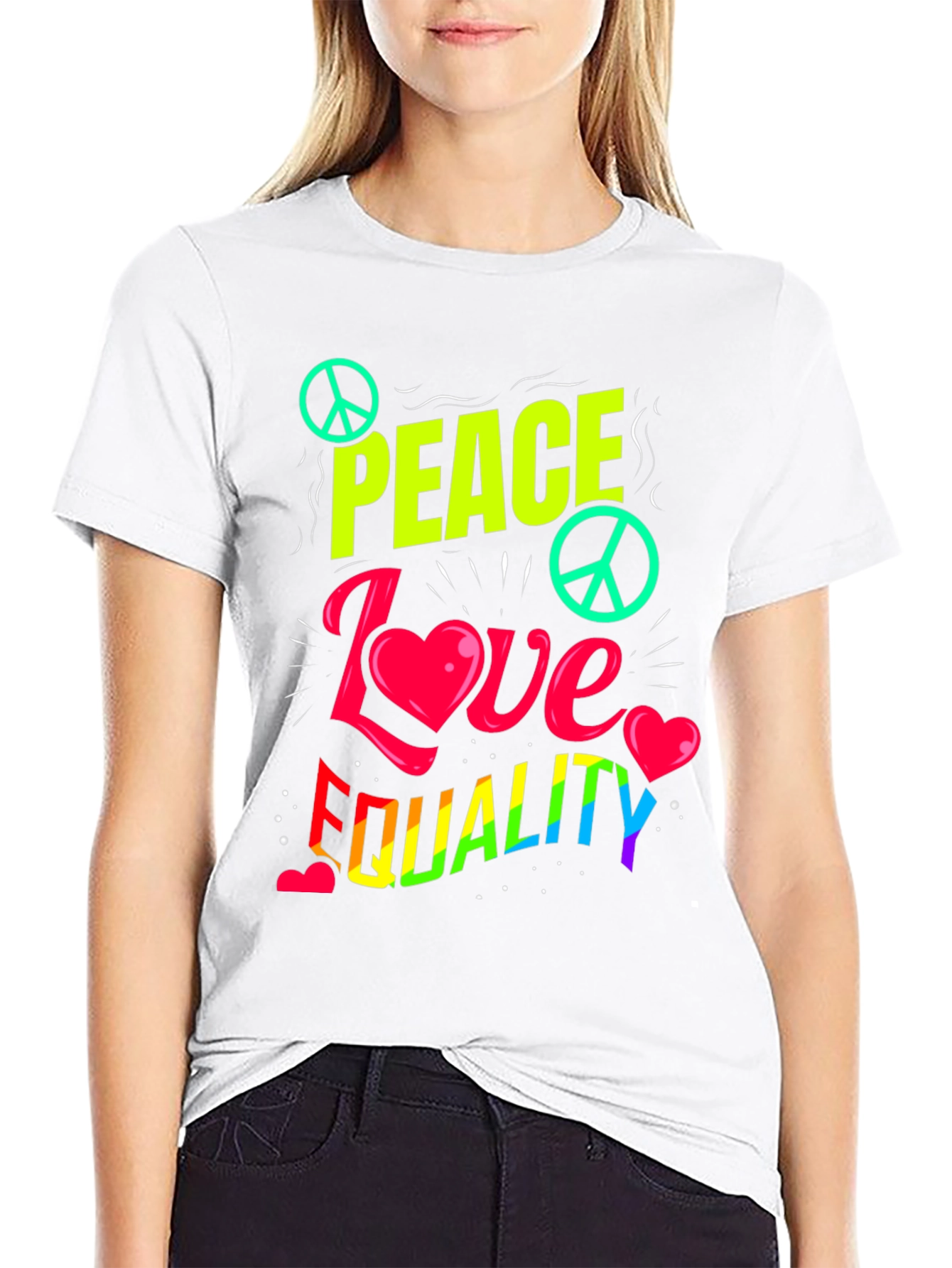 Camiseta Peace Love Equality Unisex