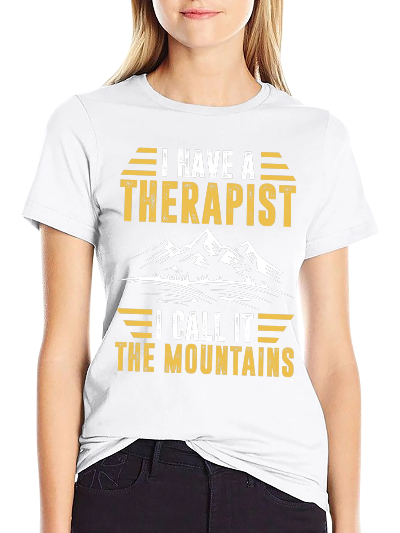 Camiseta Negra Mi Terapeuta Son Las Montañas