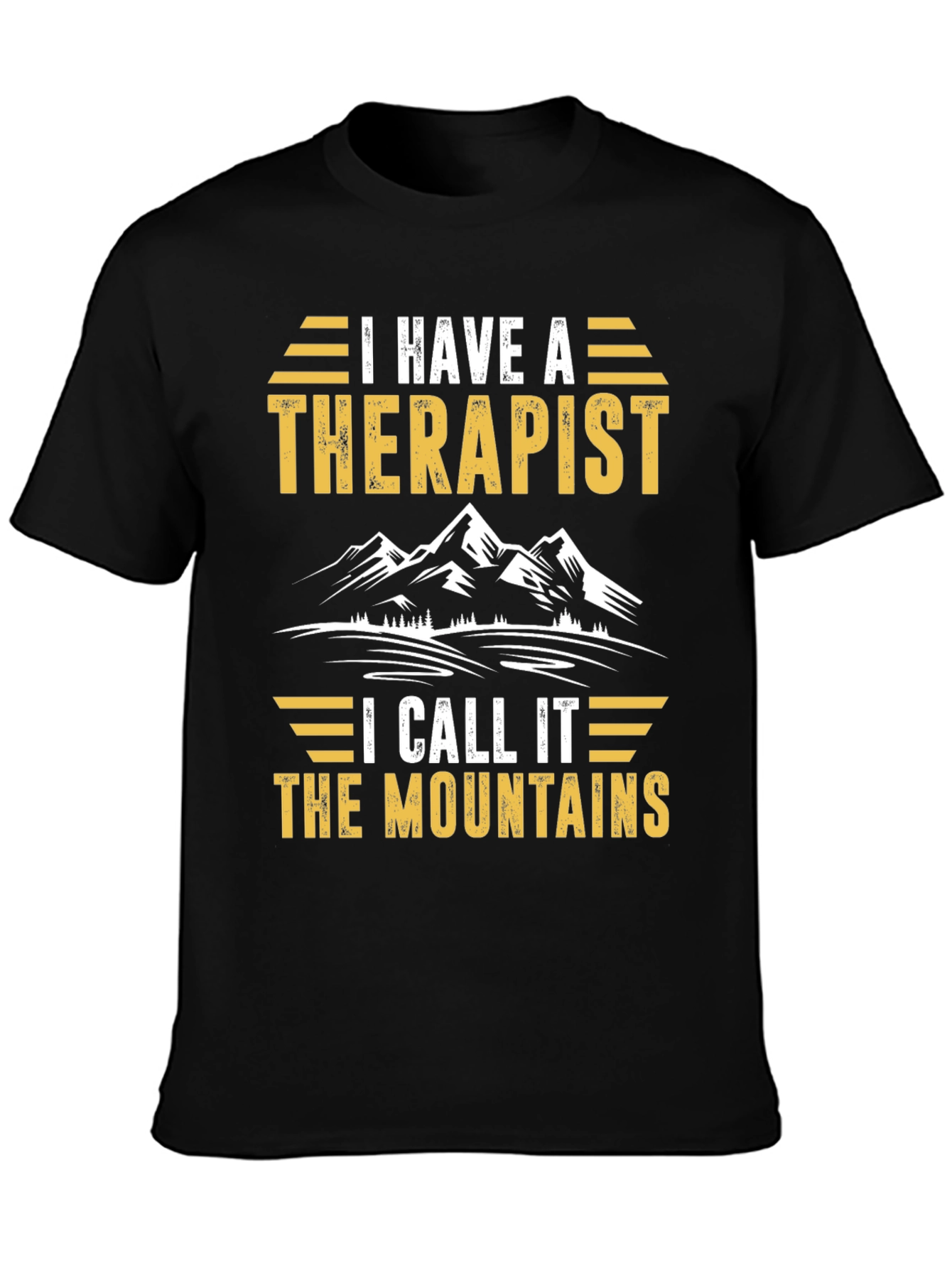 Camiseta Negra Mi Terapeuta Son Las Montañas