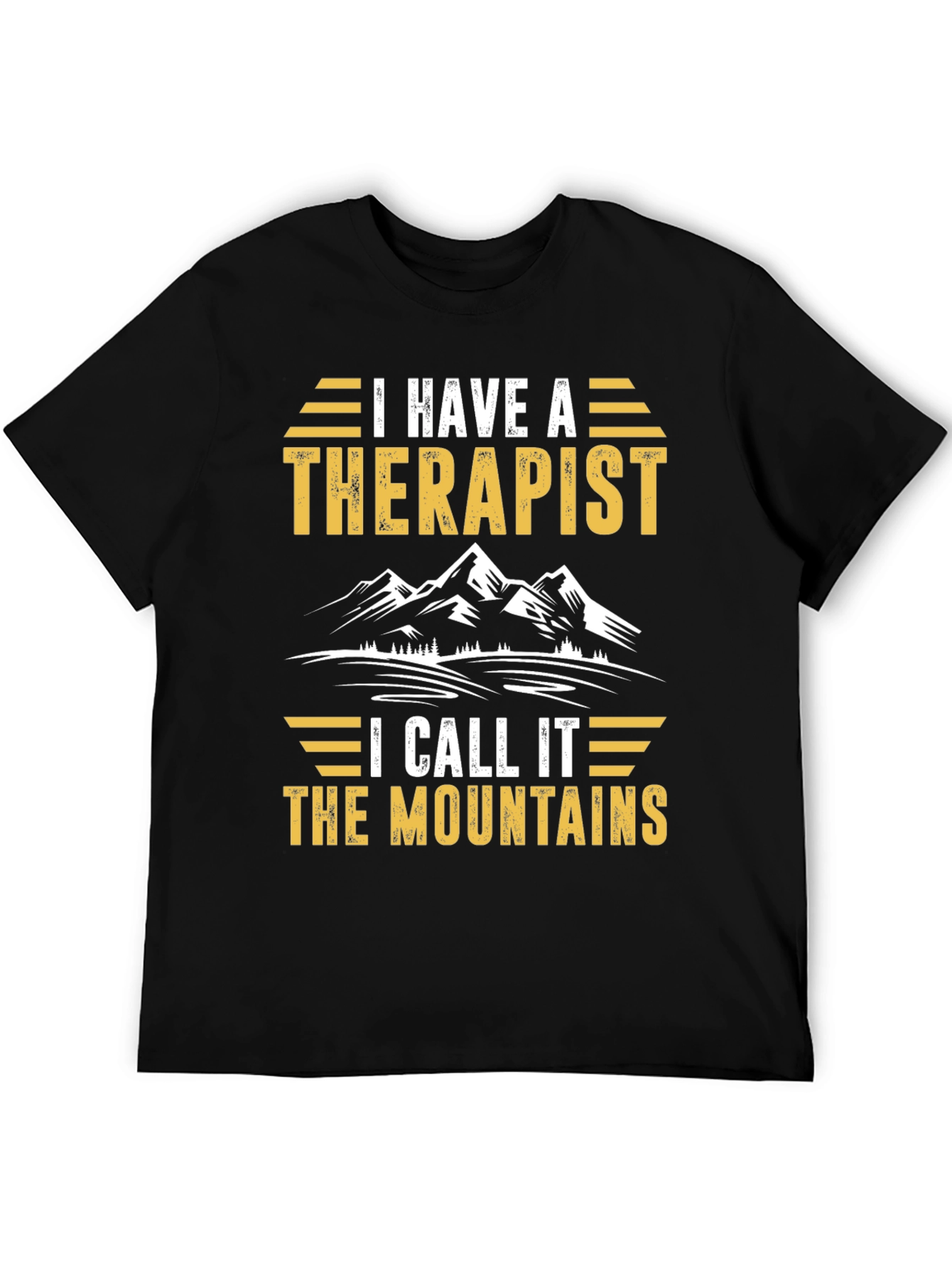 Camiseta Negra Mi Terapeuta Son Las Montañas