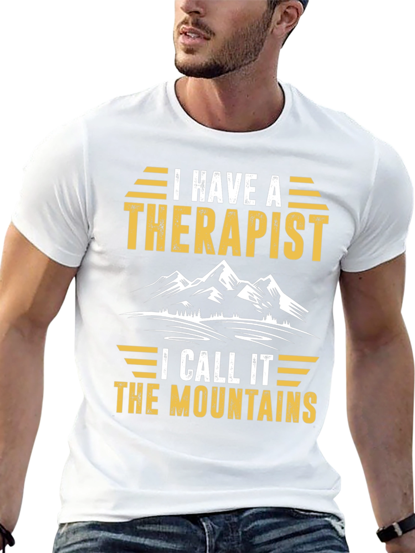 Camiseta Negra Mi Terapeuta Son Las Montañas