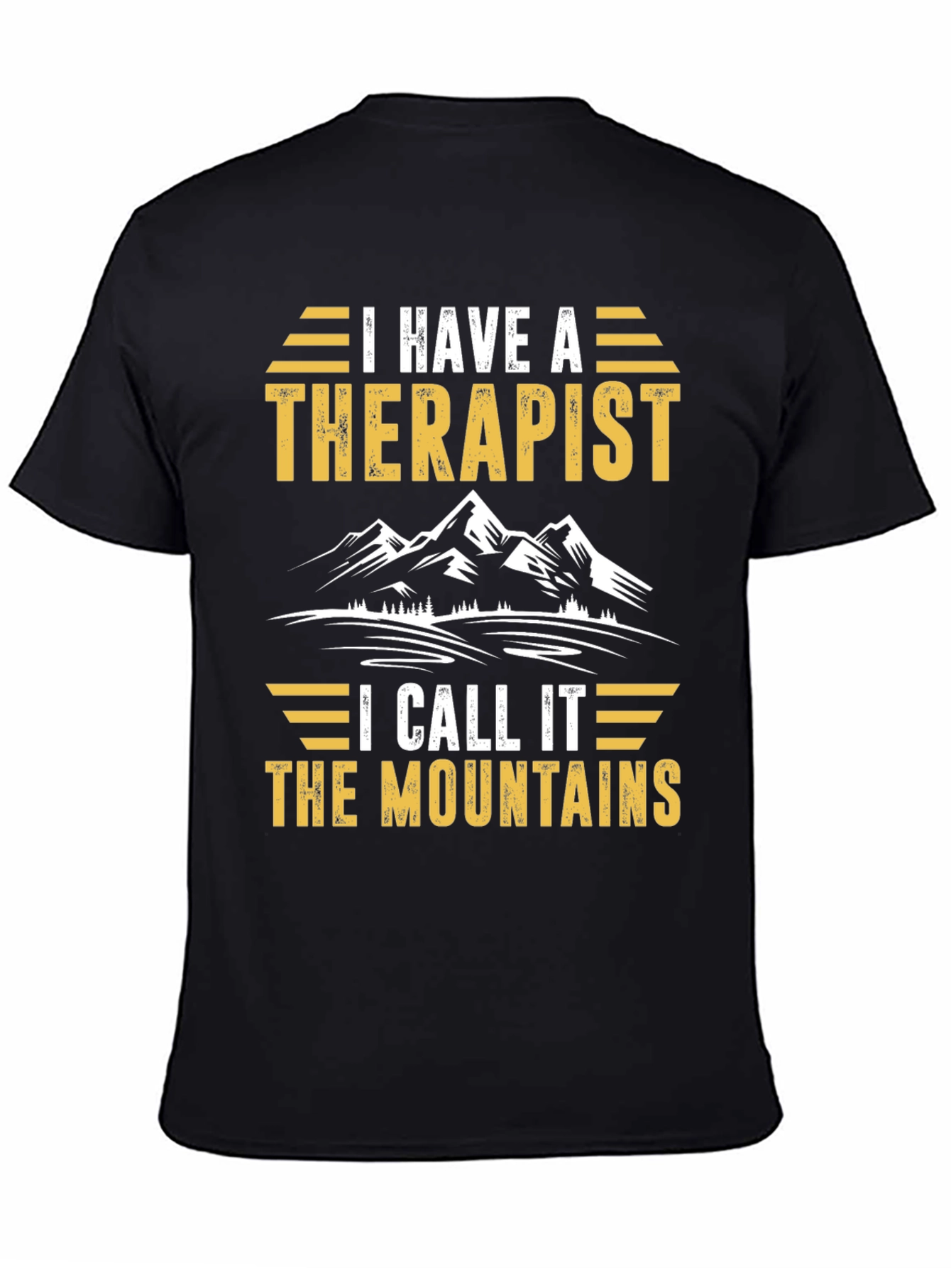 Camiseta Negra Mi Terapeuta Son Las Montañas