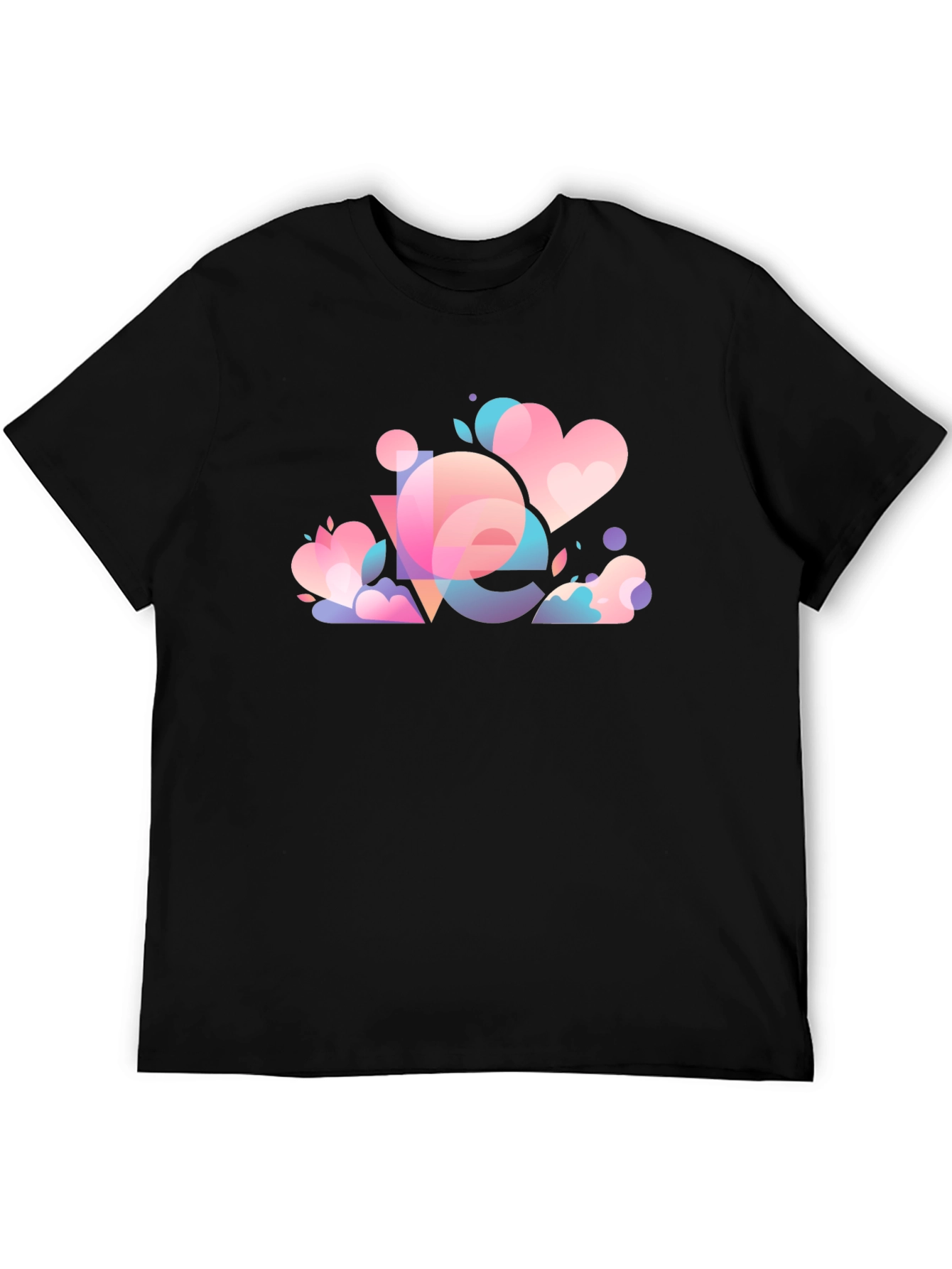 Camiseta Negra con Diseño Abstracto Amor