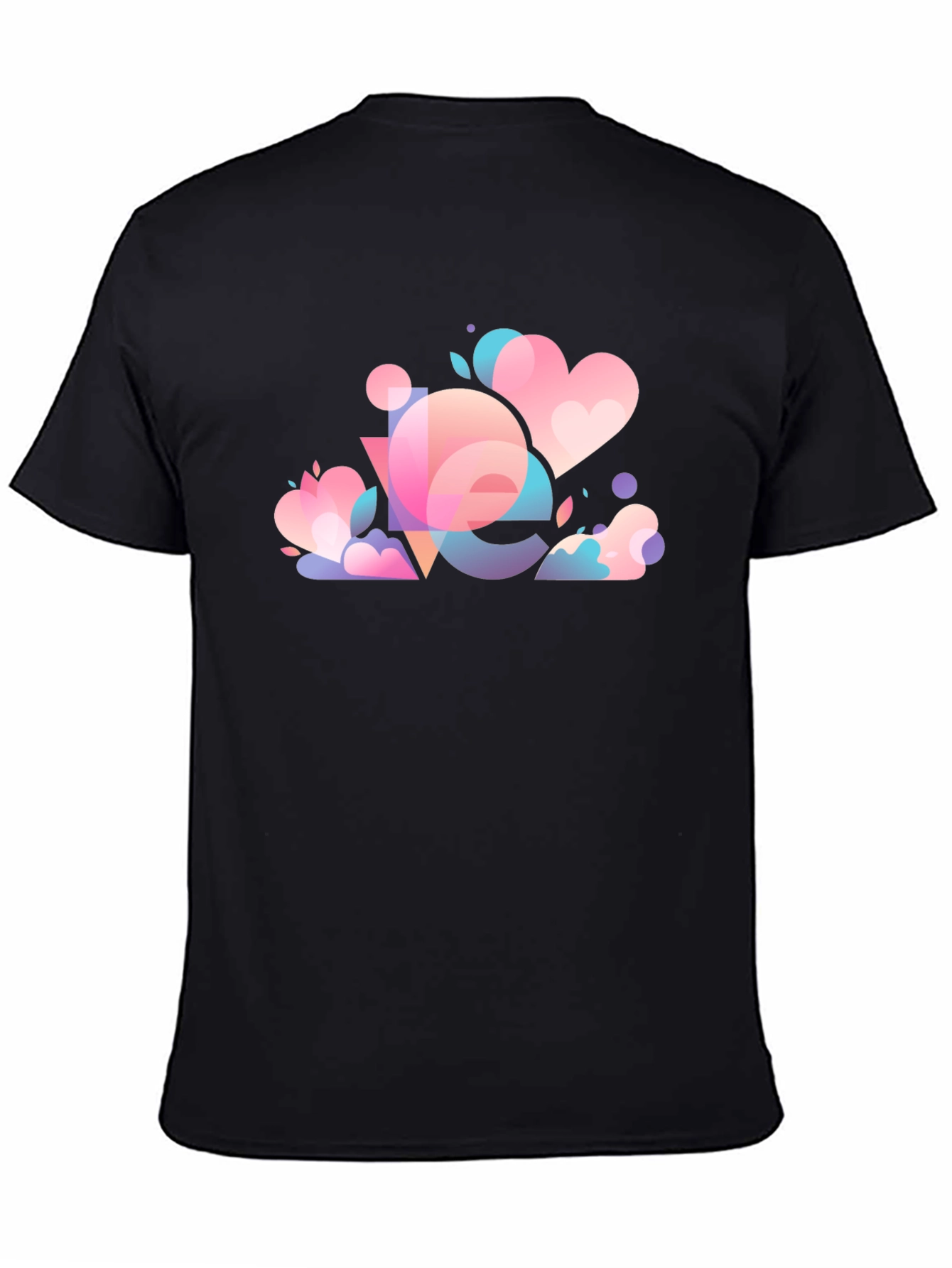 Camiseta Negra con Diseño Abstracto Amor
