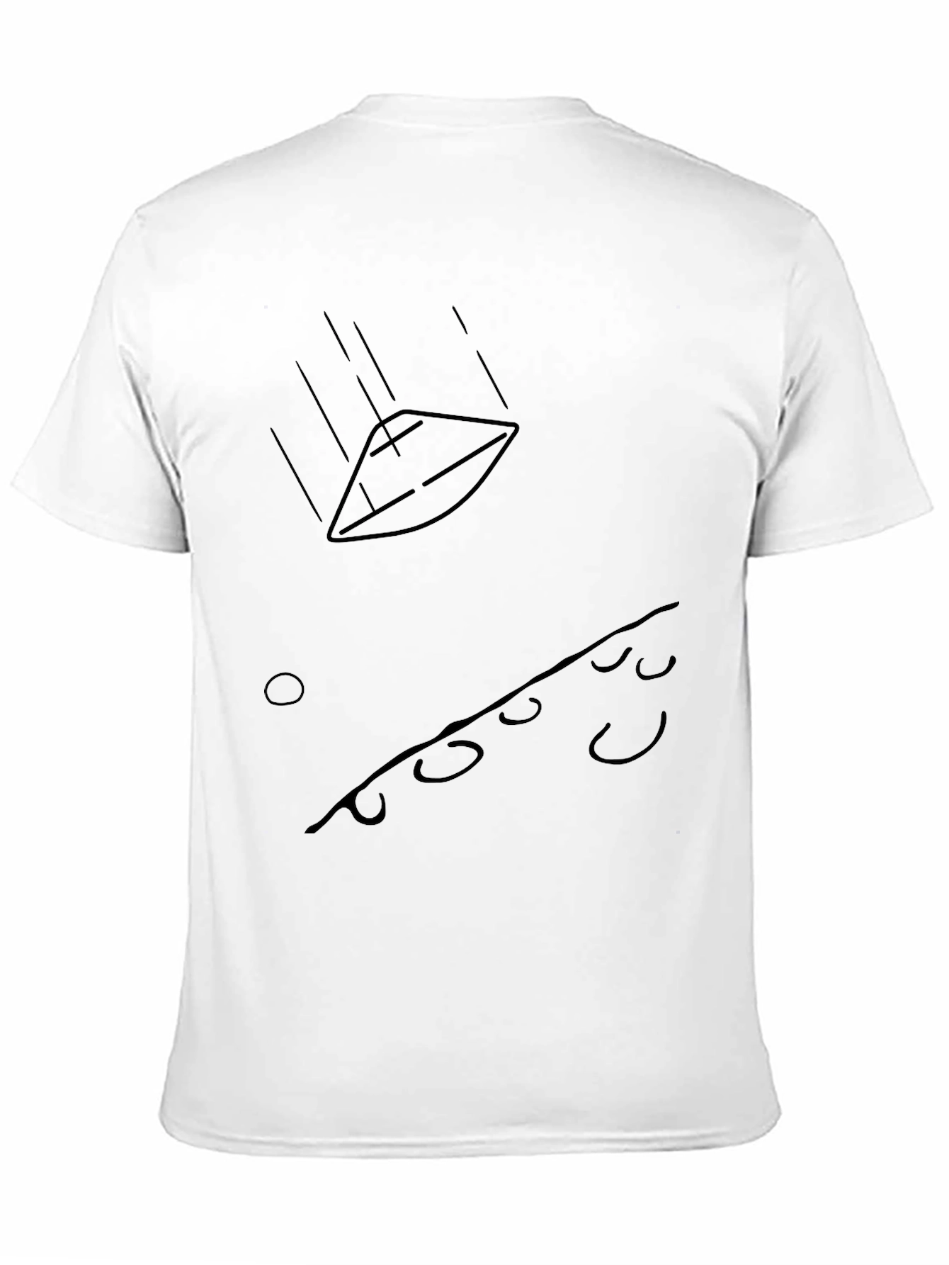 Camiseta Negra Gráfica: Ovni y Paisaje Abstracto