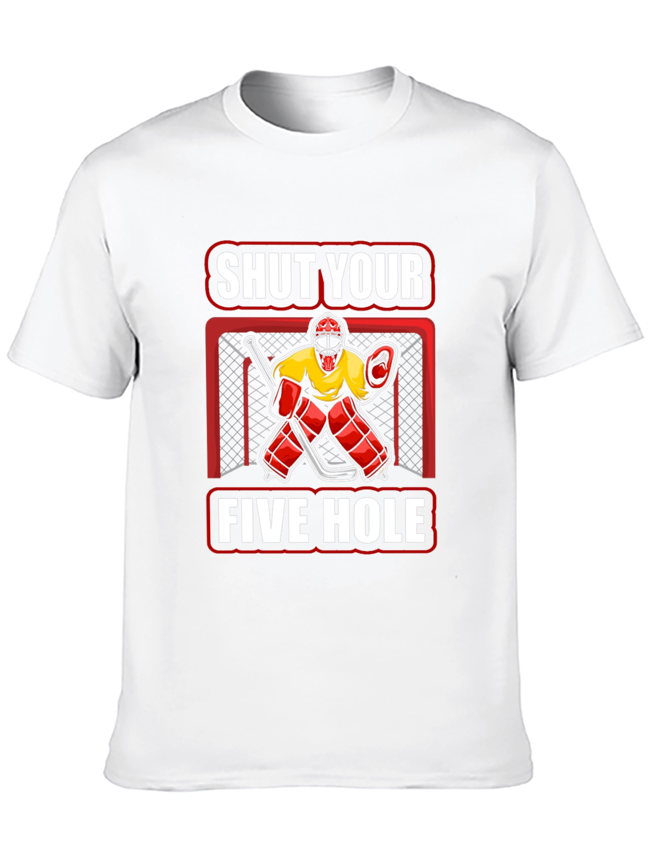 Camiseta Hockey: Cierra Tu Cinco Agujeros