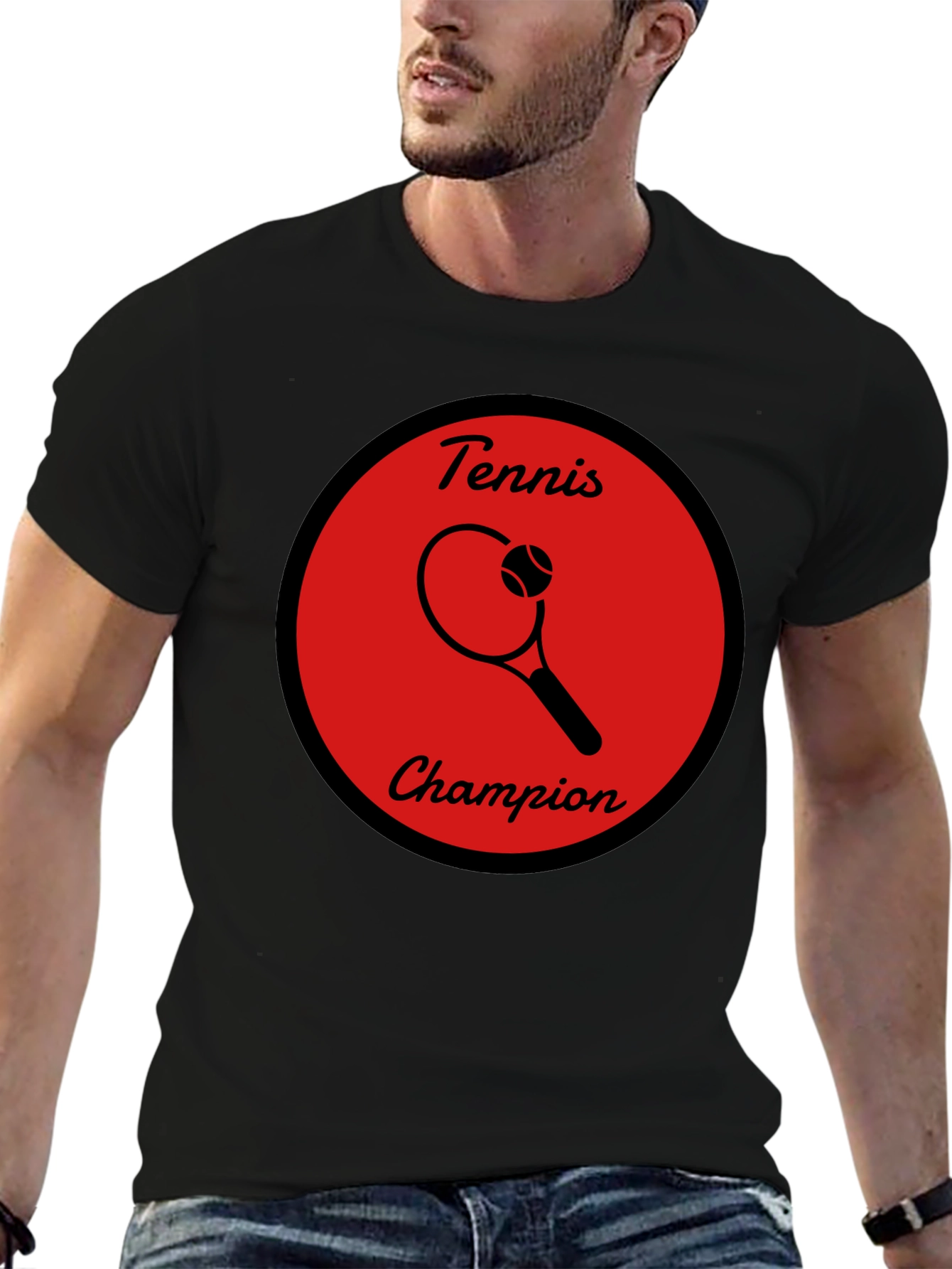 Camiseta Negra Tenis Campeón