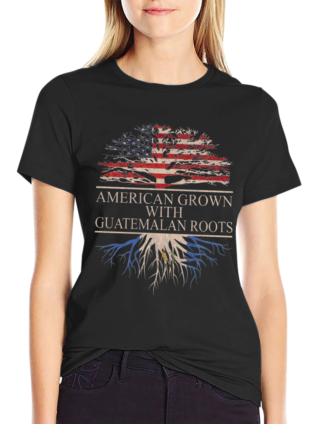 Camiseta American Grown with Guatemalan Roots