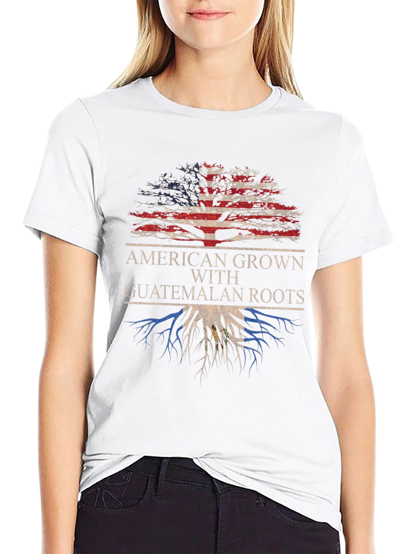 Camiseta American Grown with Guatemalan Roots