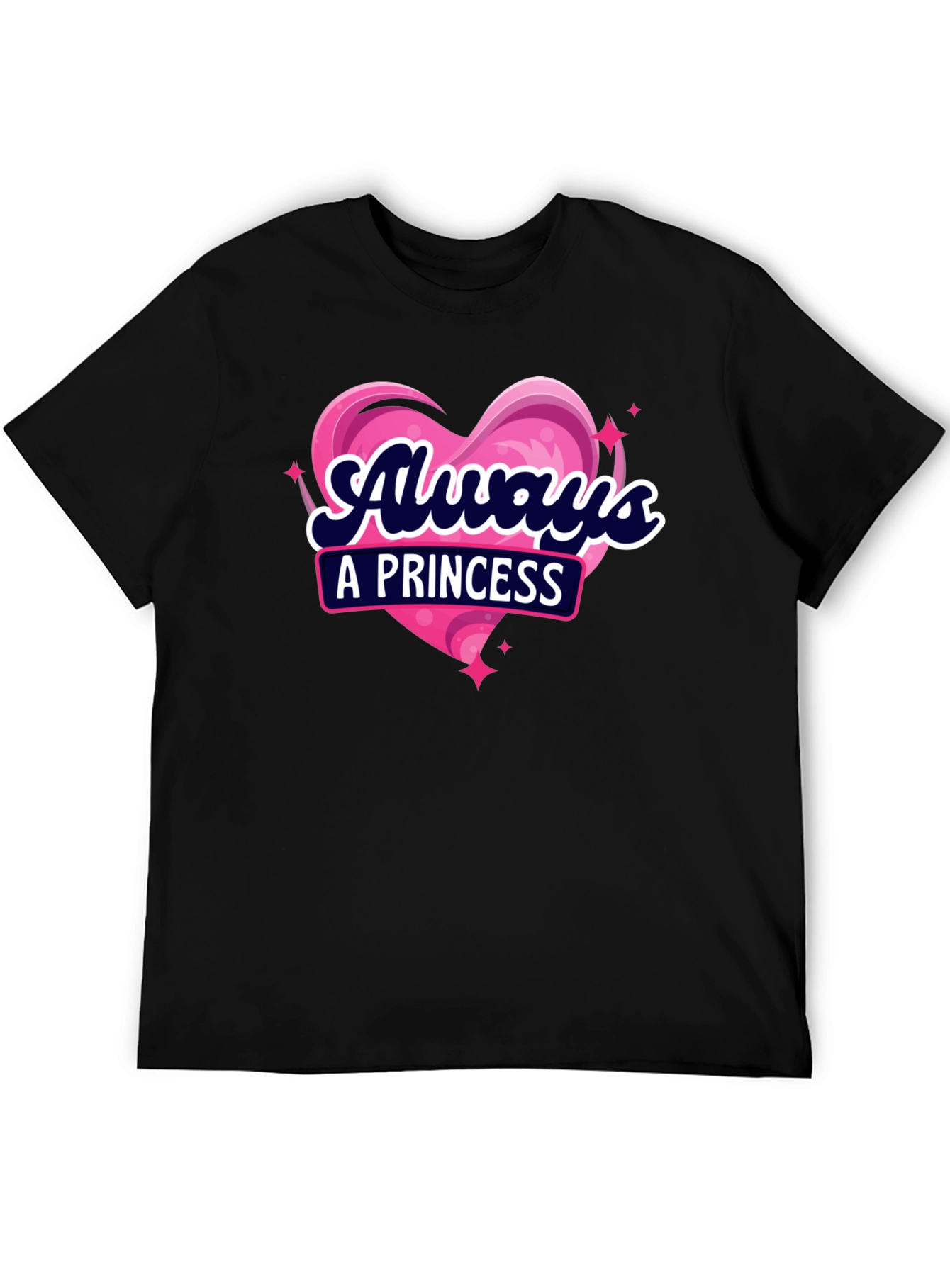 Camiseta Negra Always a Princess para Mujer