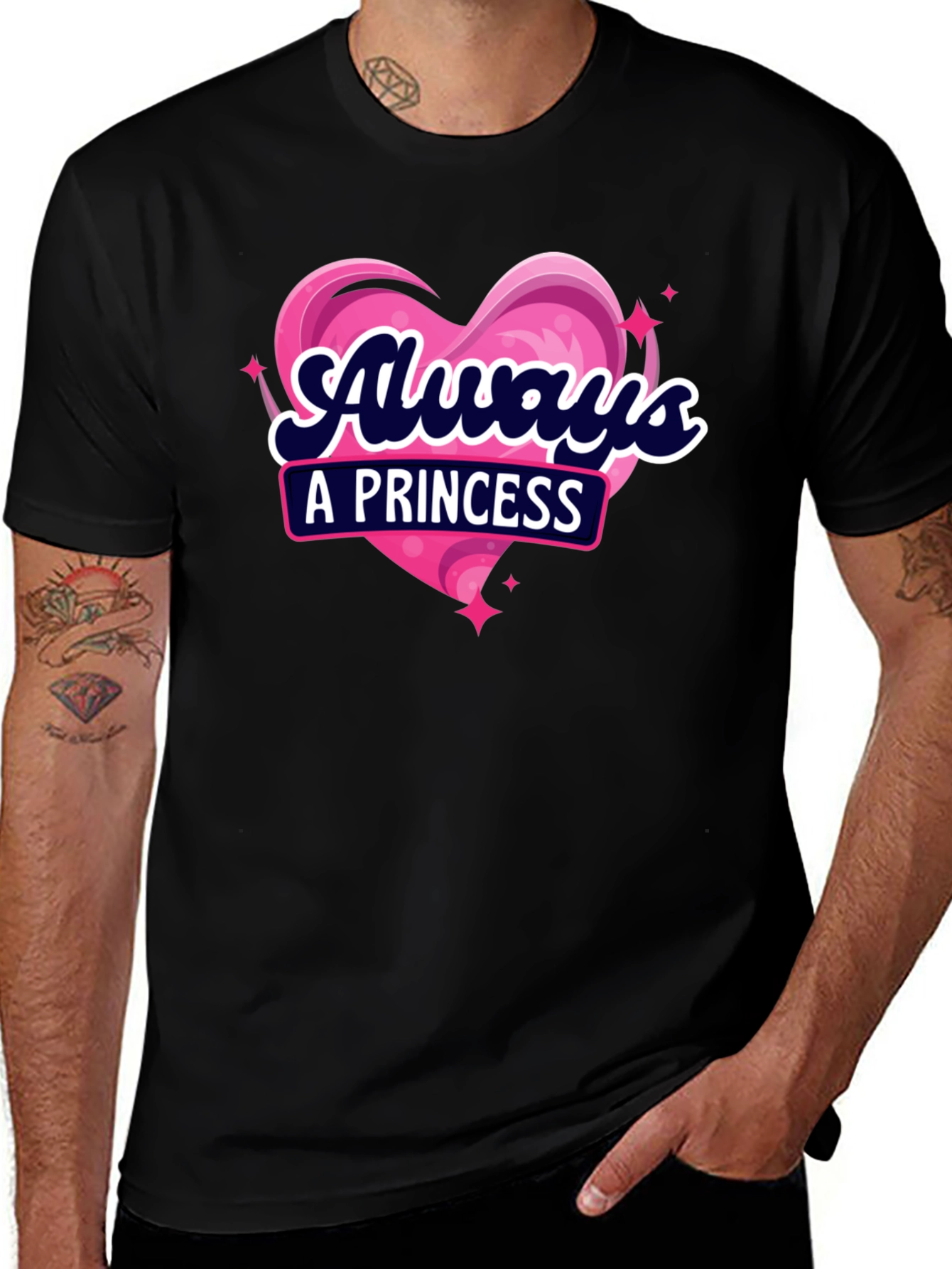 Camiseta Negra Always a Princess para Mujer