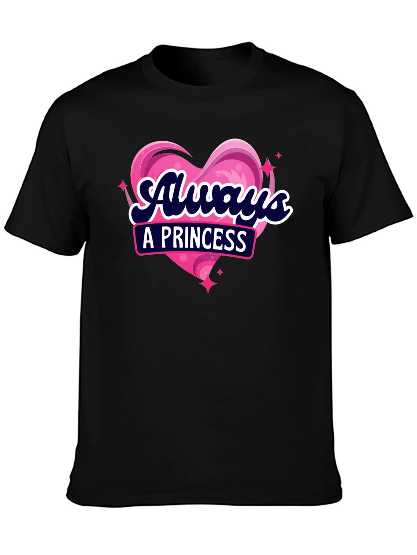 Camiseta Negra Always a Princess para Mujer