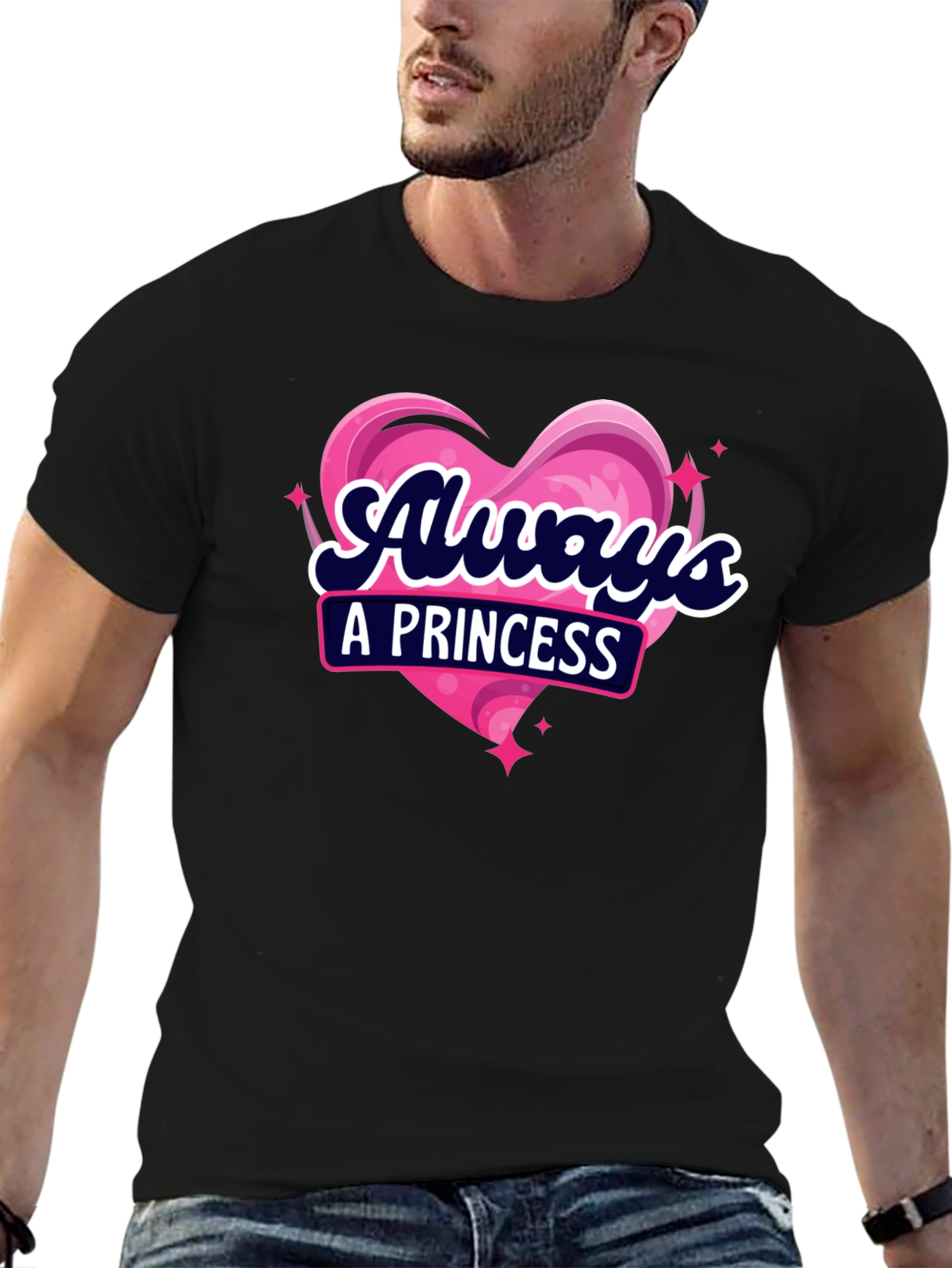 Camiseta Negra Always a Princess para Mujer