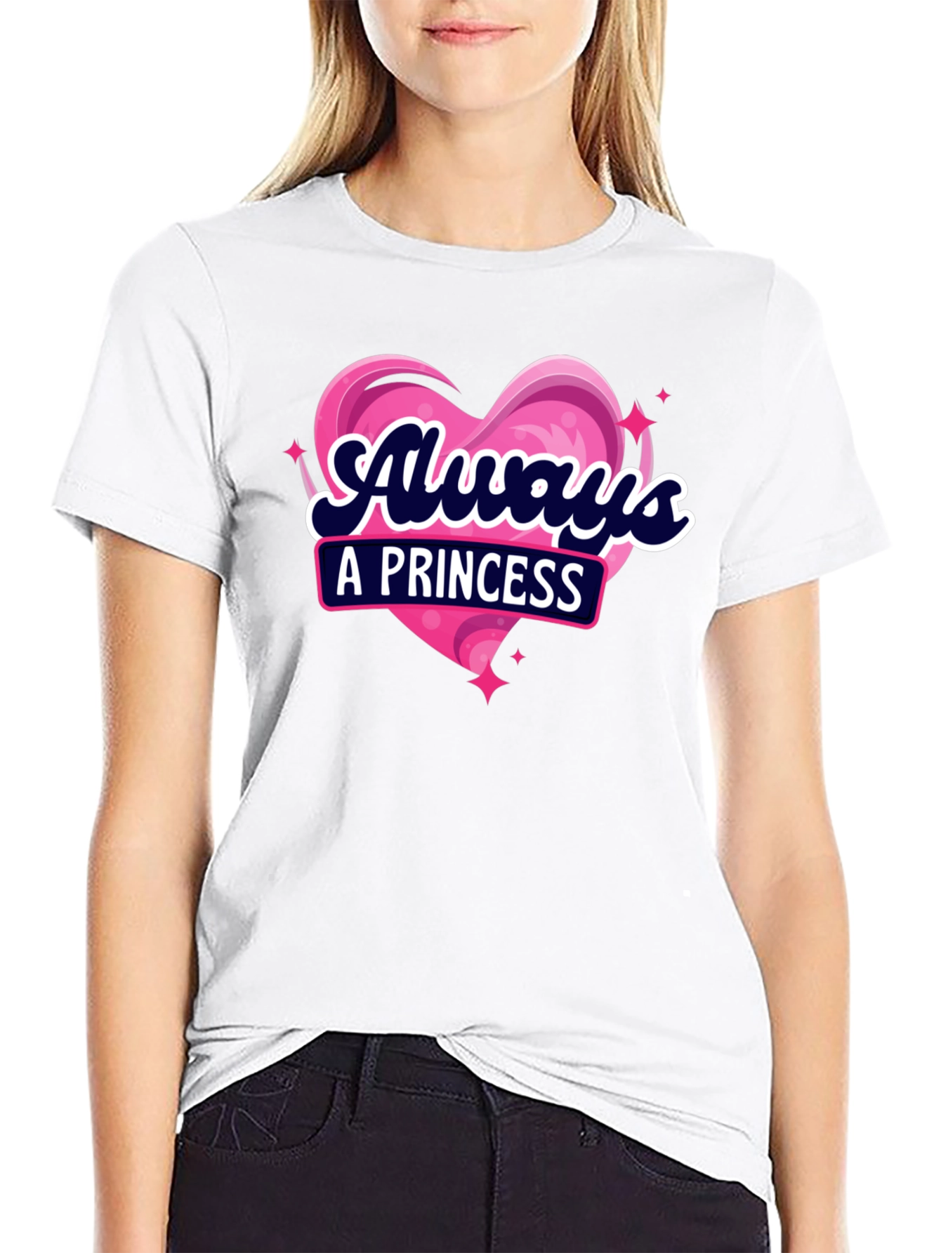 Camiseta Negra Always a Princess para Mujer