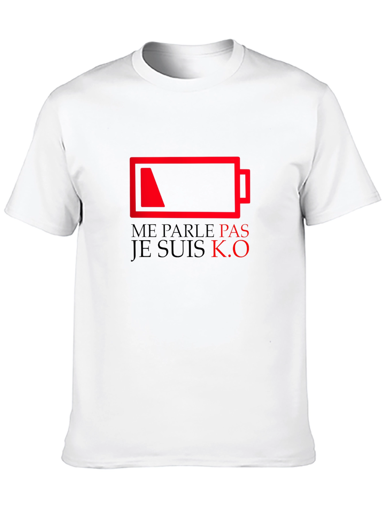 Camiseta Negra con Diseño de Batería Agotada