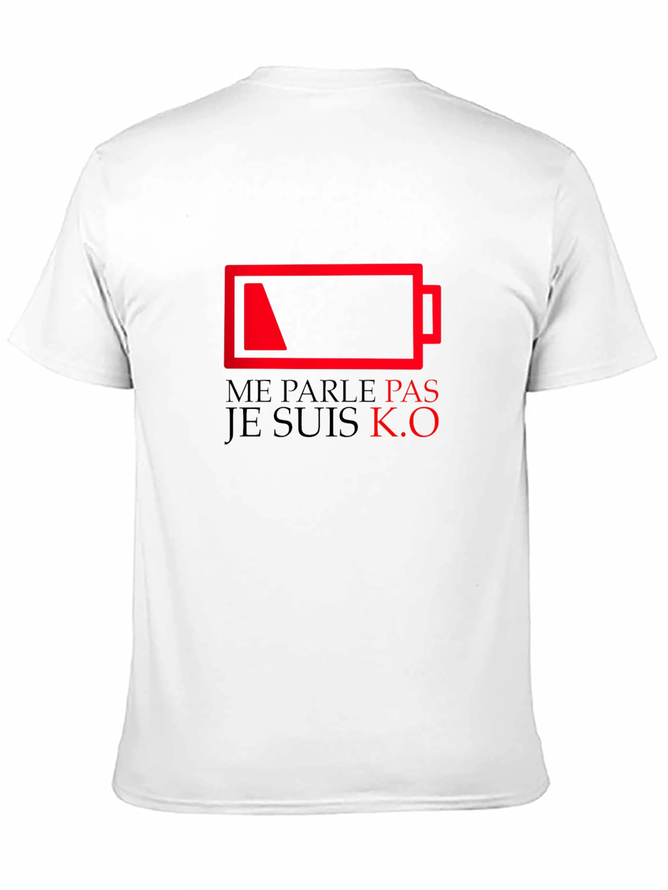 Camiseta Negra con Diseño de Batería Agotada
