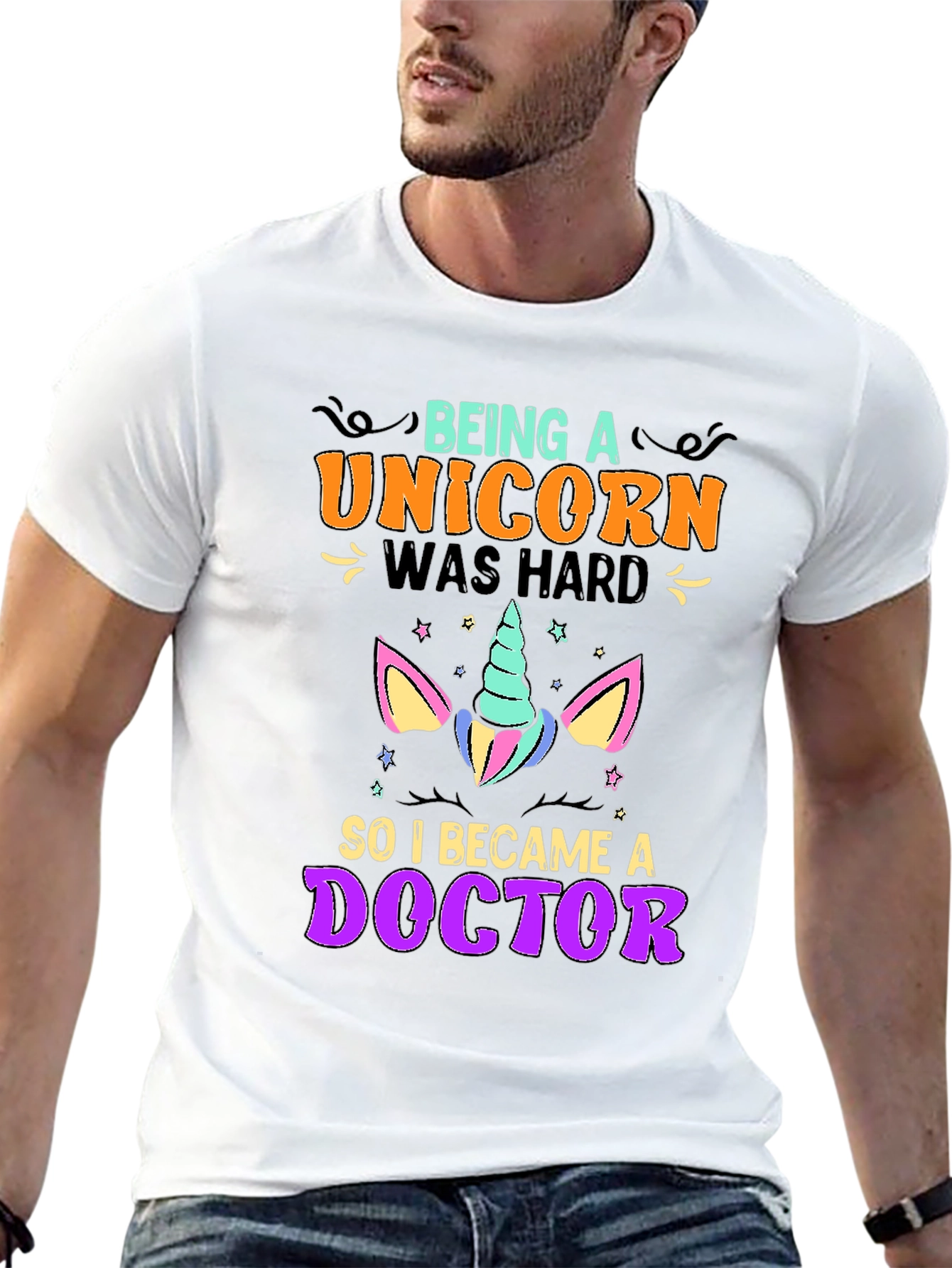 Camiseta Unisex Unicornio Doctor Estampada