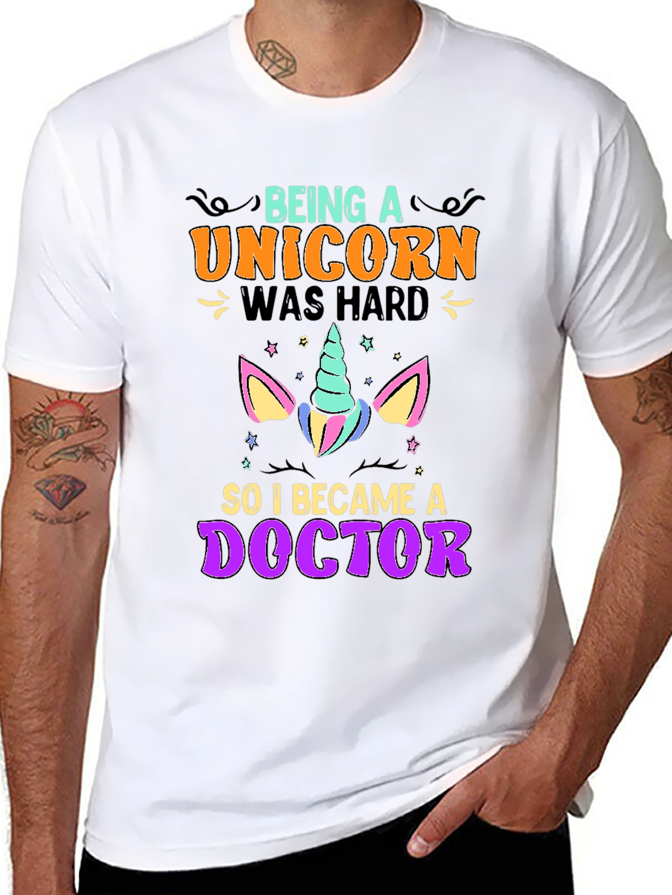 Camiseta Unisex Unicornio Doctor Estampada