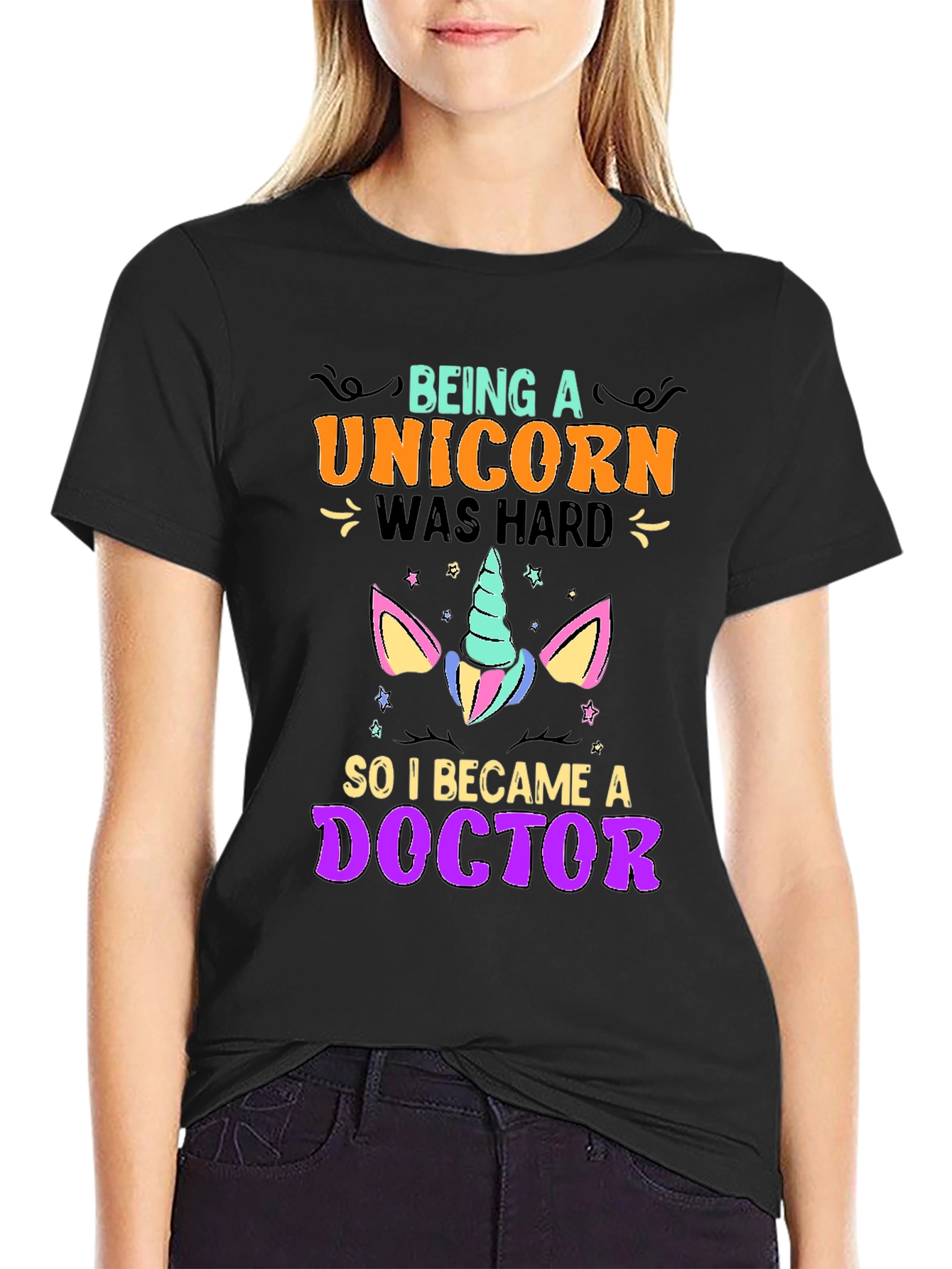 Camiseta Unisex Unicornio Doctor Estampada