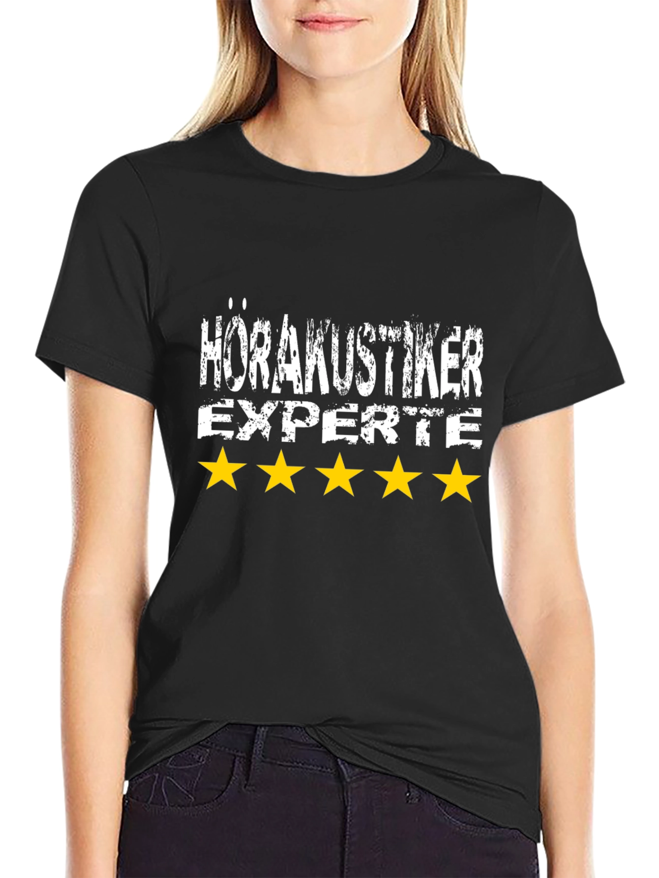 Camiseta Negra HörAkustiker Experte - 5 Estrellas