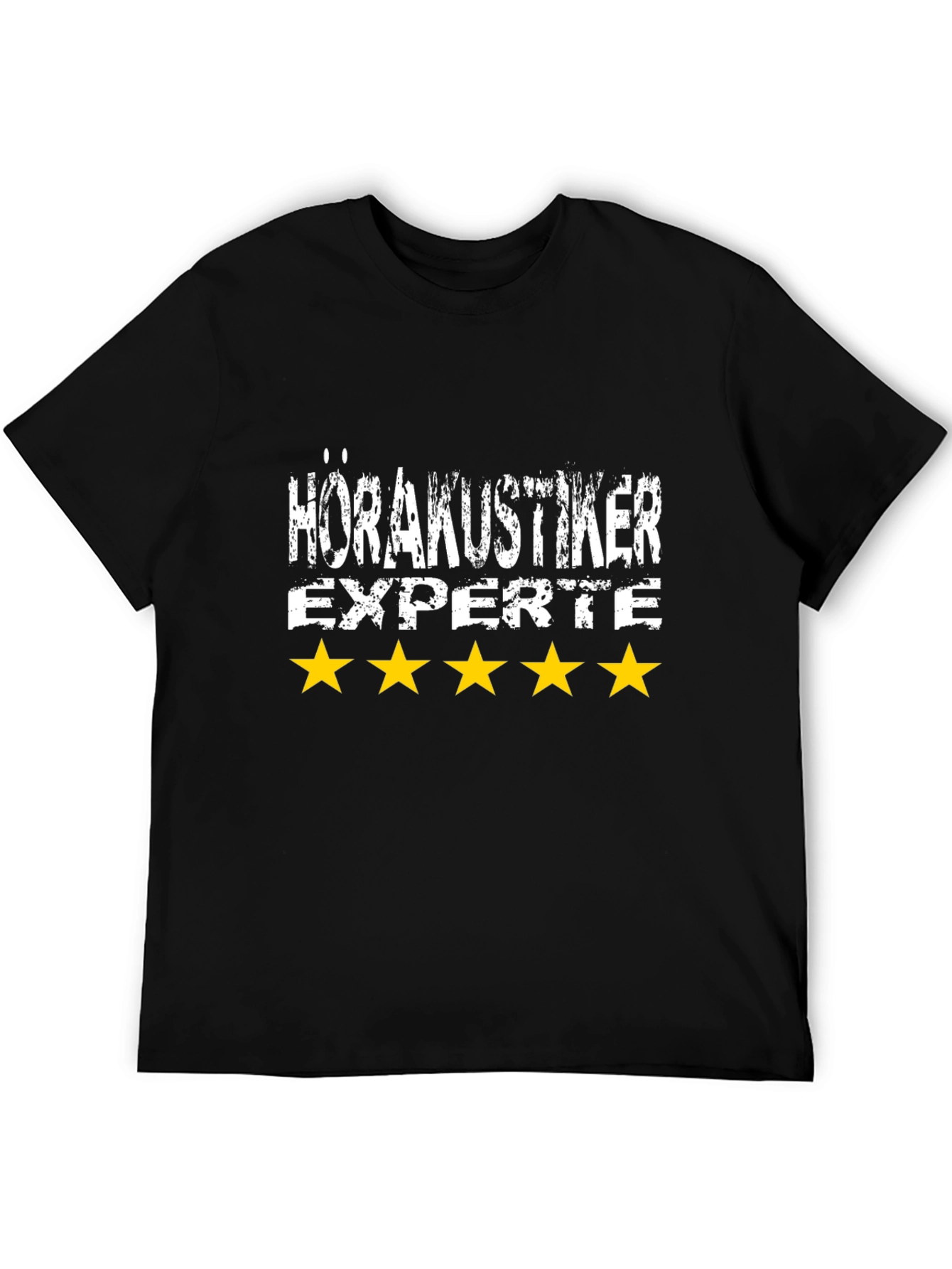 Camiseta Negra HörAkustiker Experte - 5 Estrellas