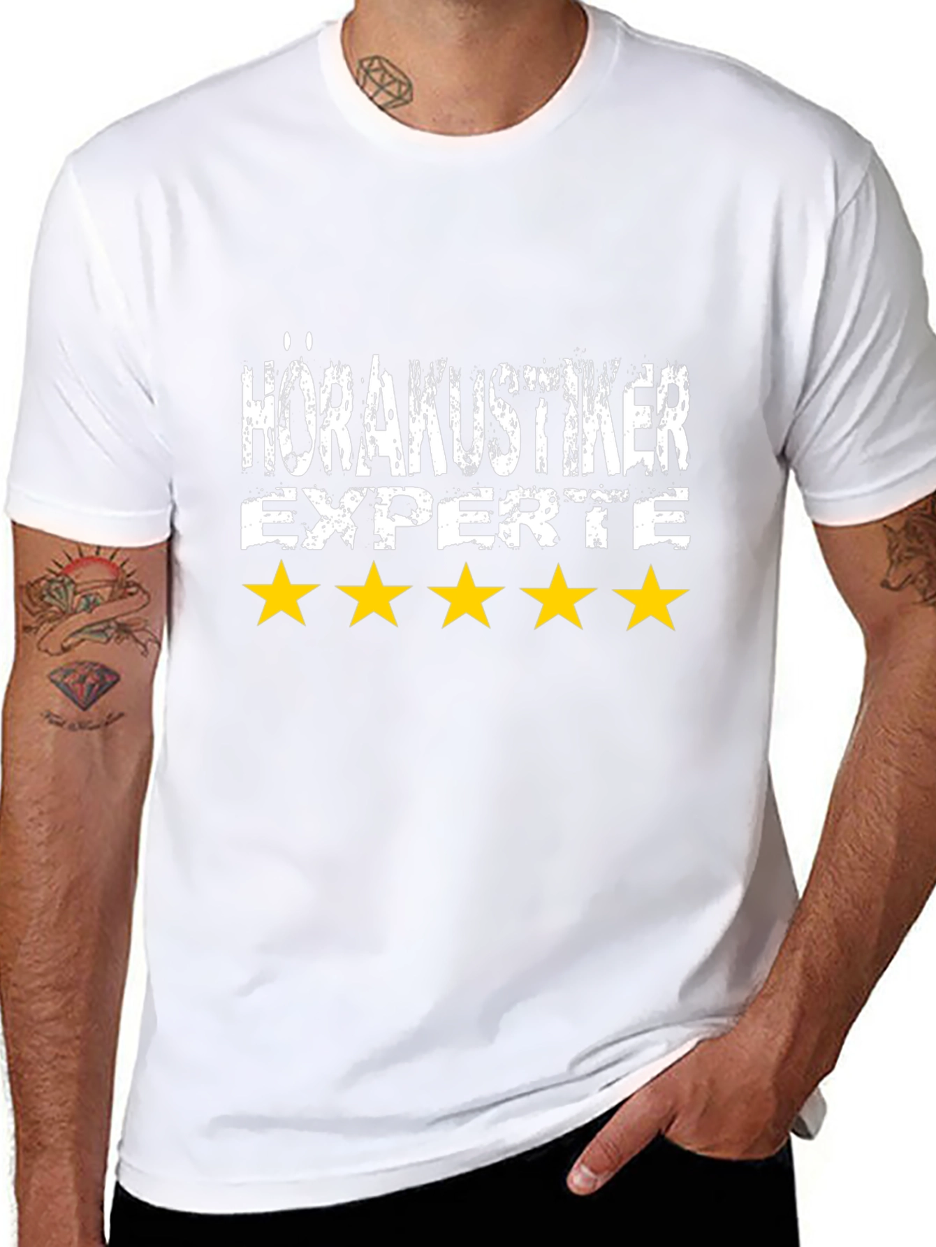 Camiseta Negra HörAkustiker Experte - 5 Estrellas