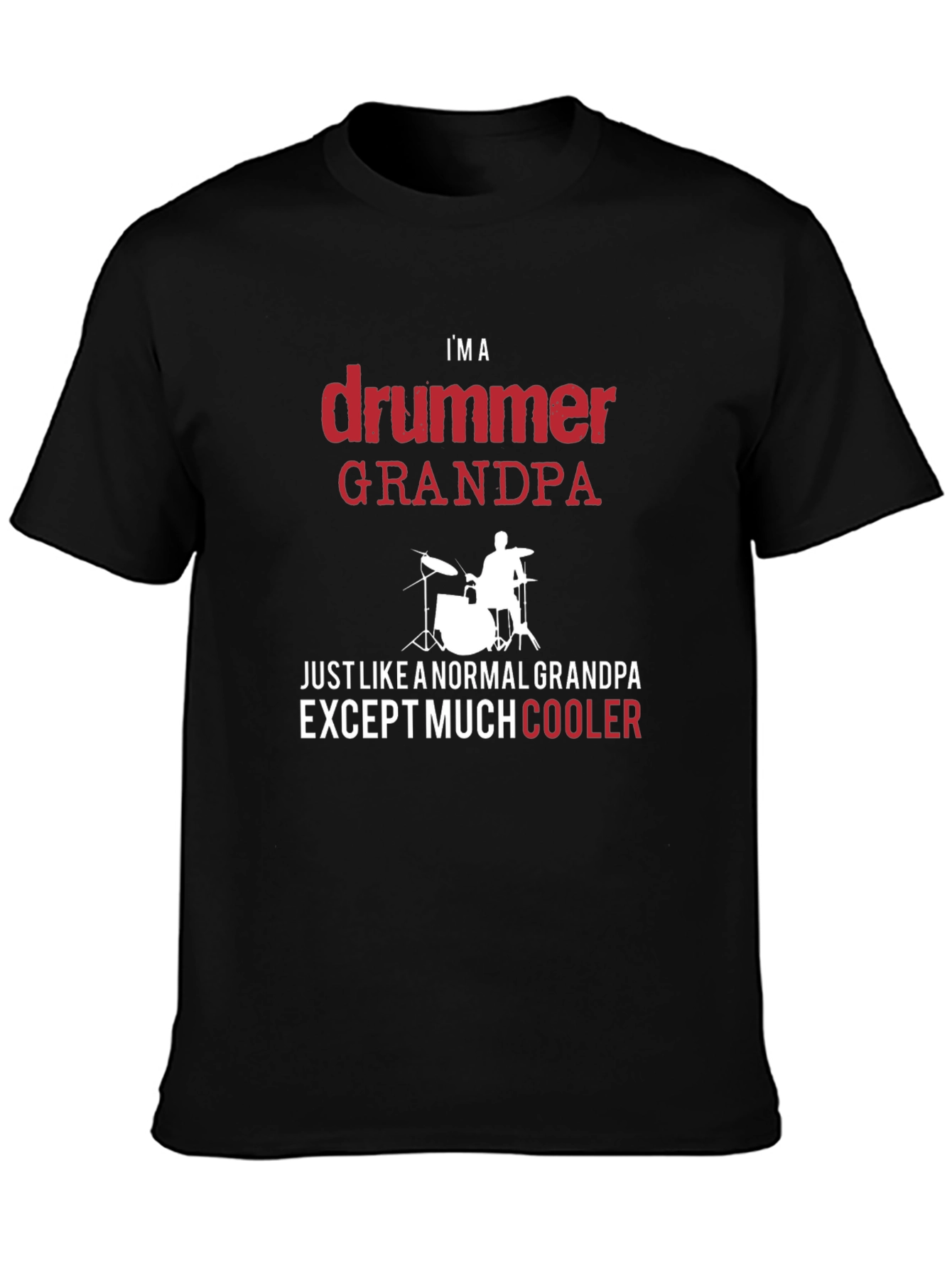 Camiseta Negra: Soy un Abuelo Baterista Genial