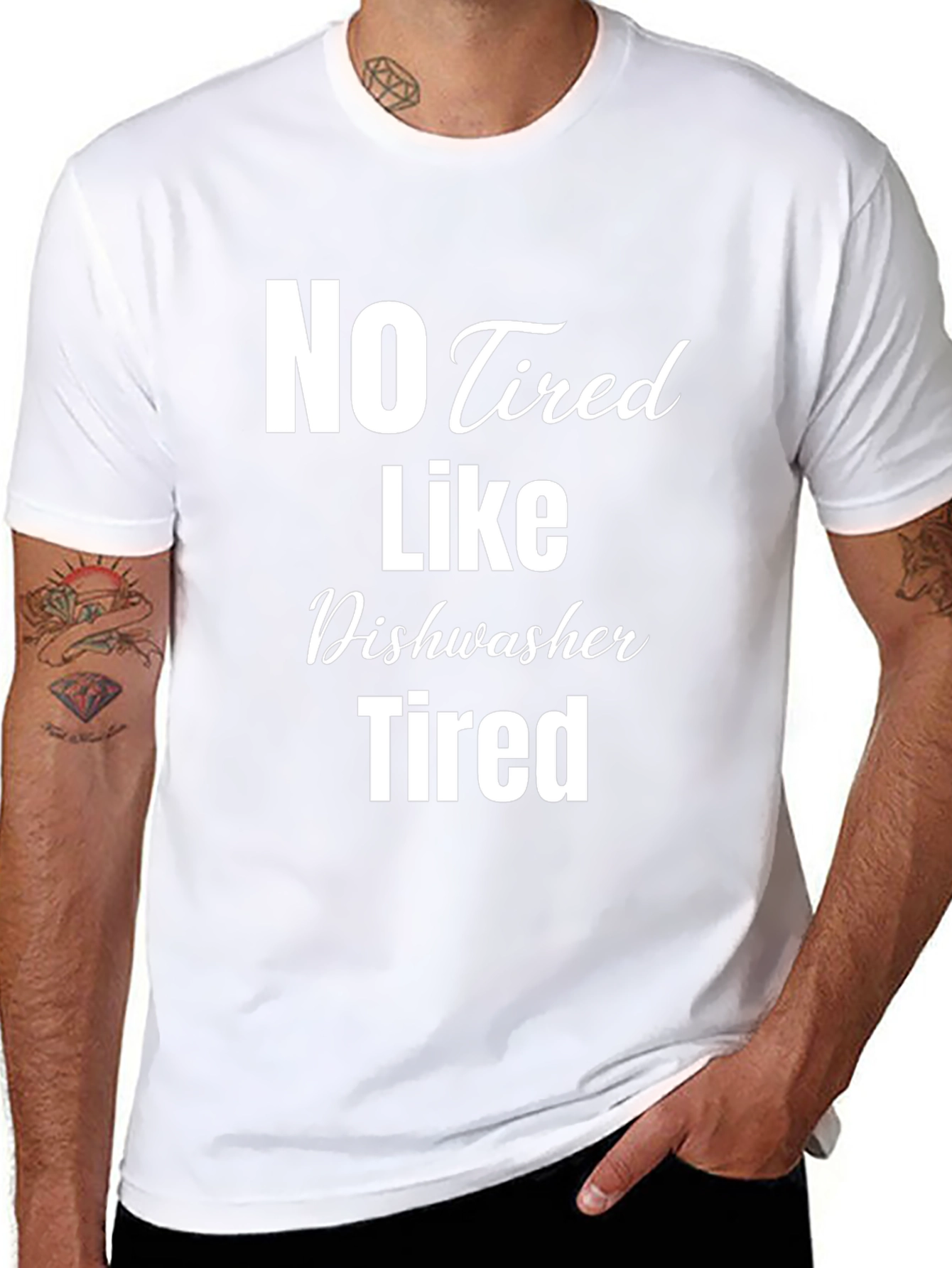 Camiseta Negra No Tired Like Dishwasher
