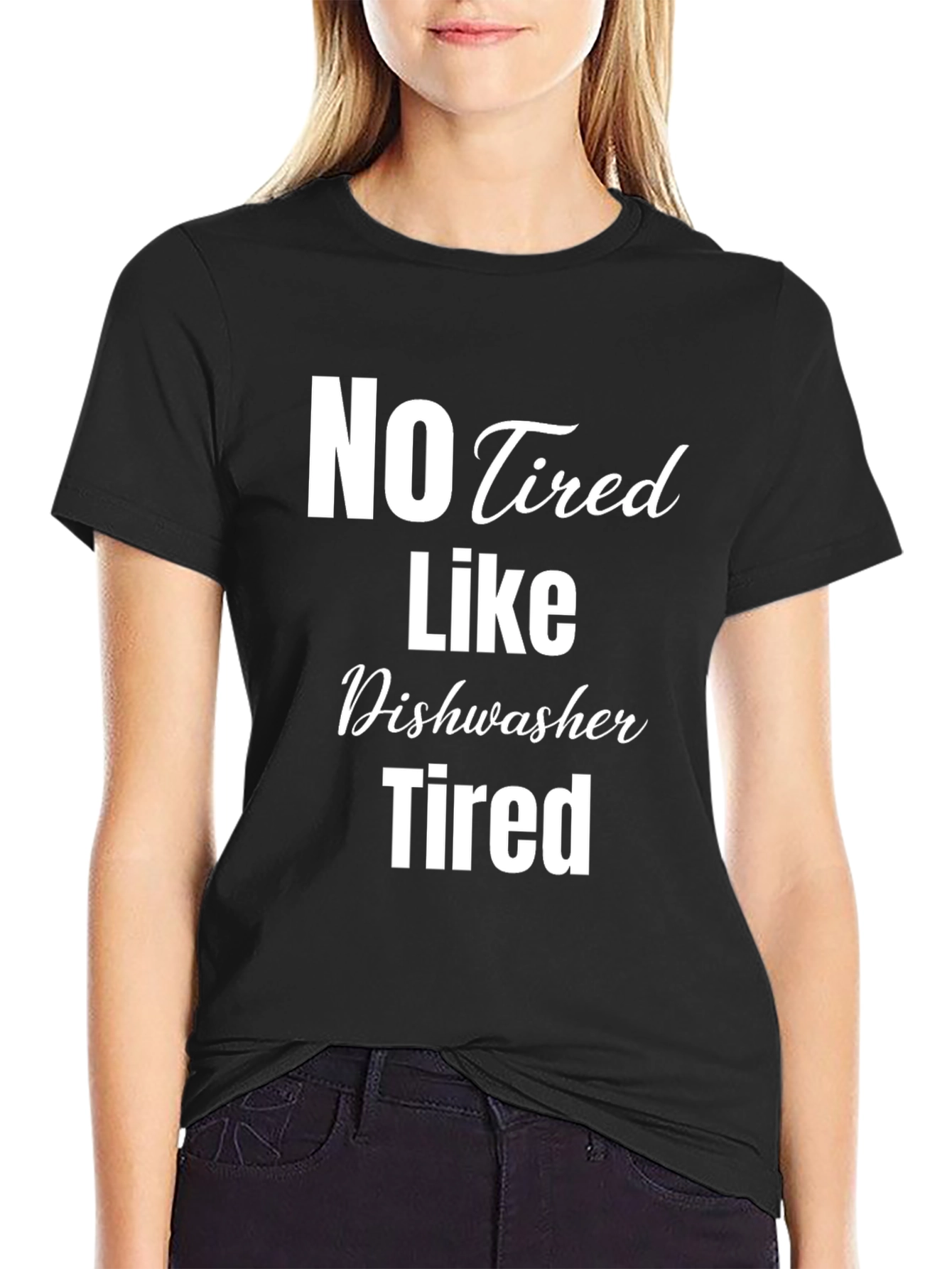 Camiseta Negra No Tired Like Dishwasher