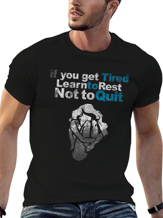 Camiseta Negra Motivacional - Aprende a Descansar