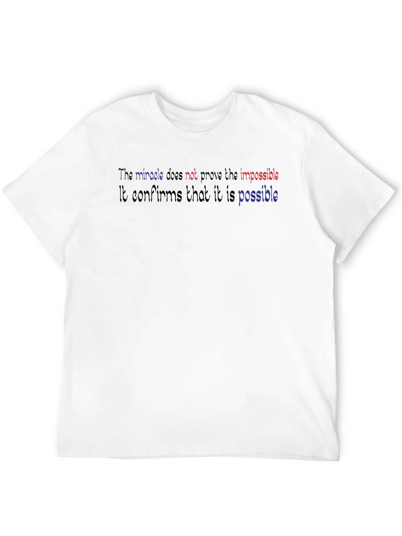 Camiseta Negra con Frase Inspiradora Milagro Posible