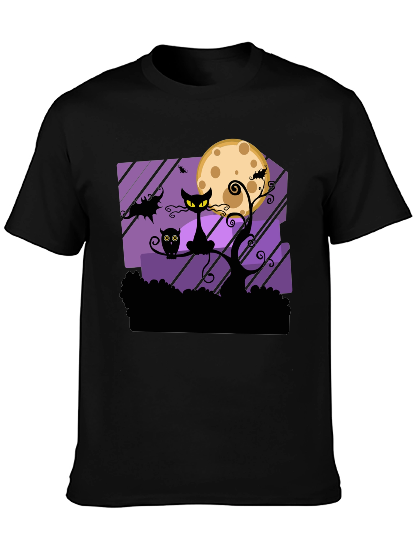 Camiseta Halloween Gato Negro Luna