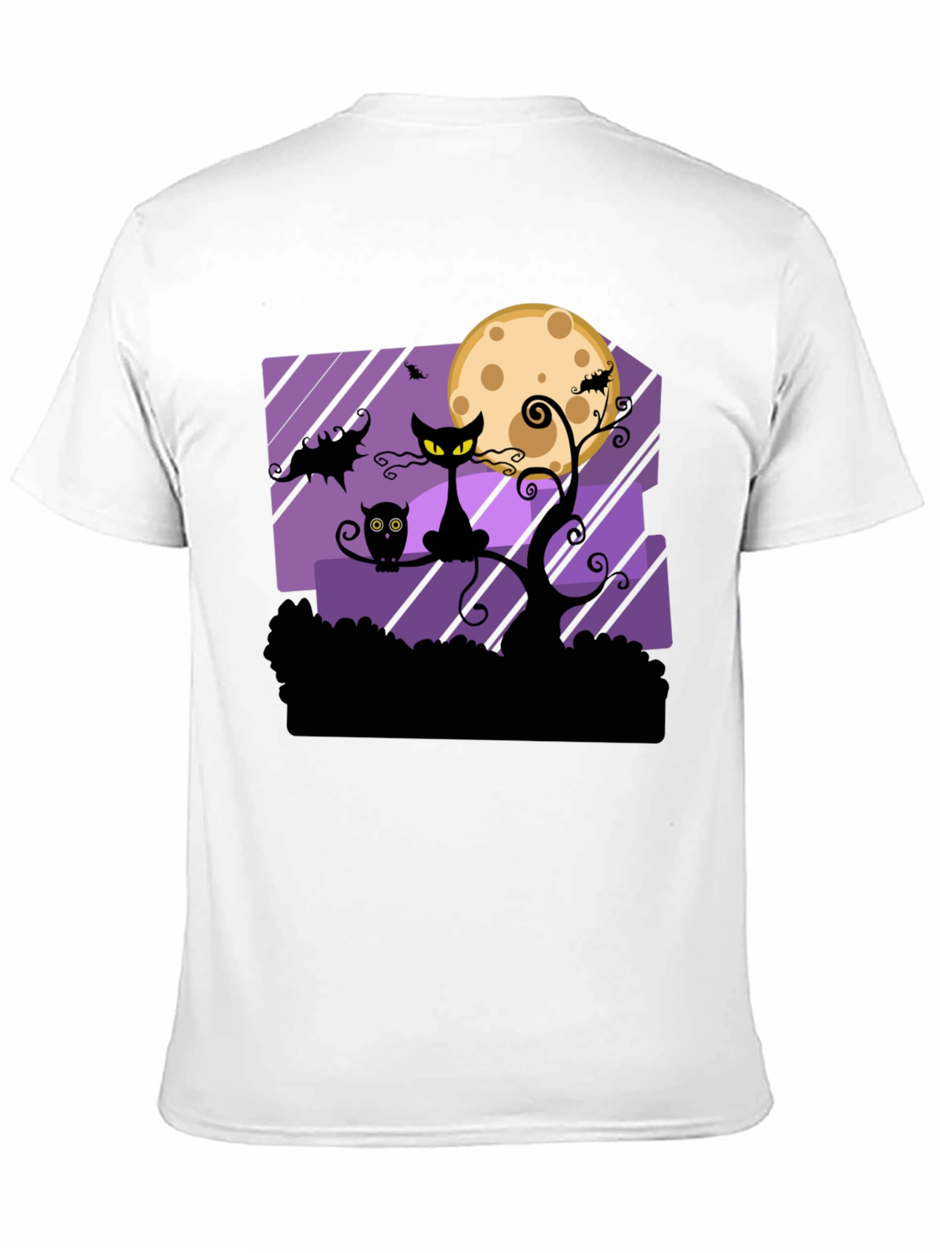 Camiseta Halloween Gato Negro Luna