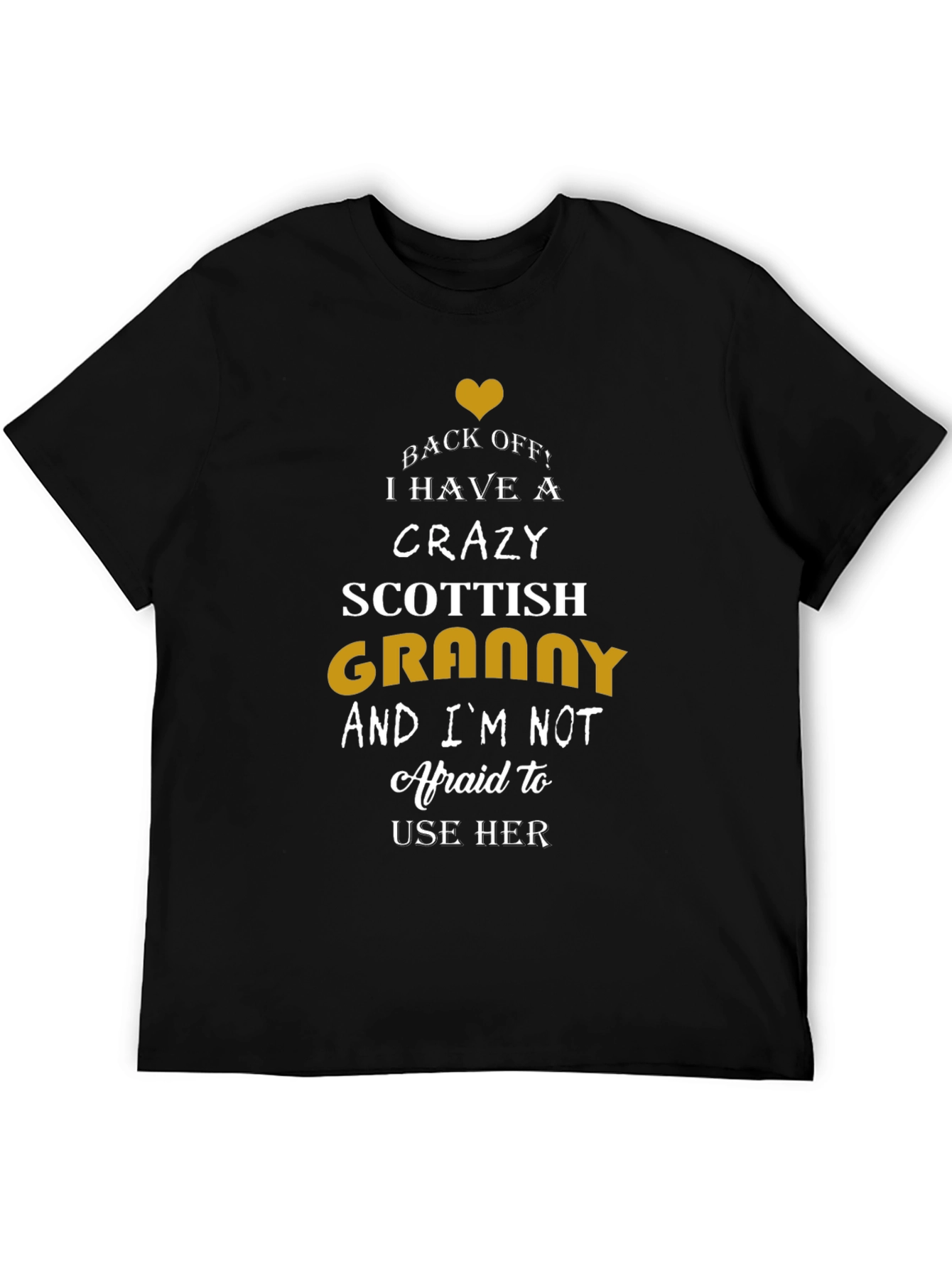 Camiseta Negra Crazy Scottish Granny