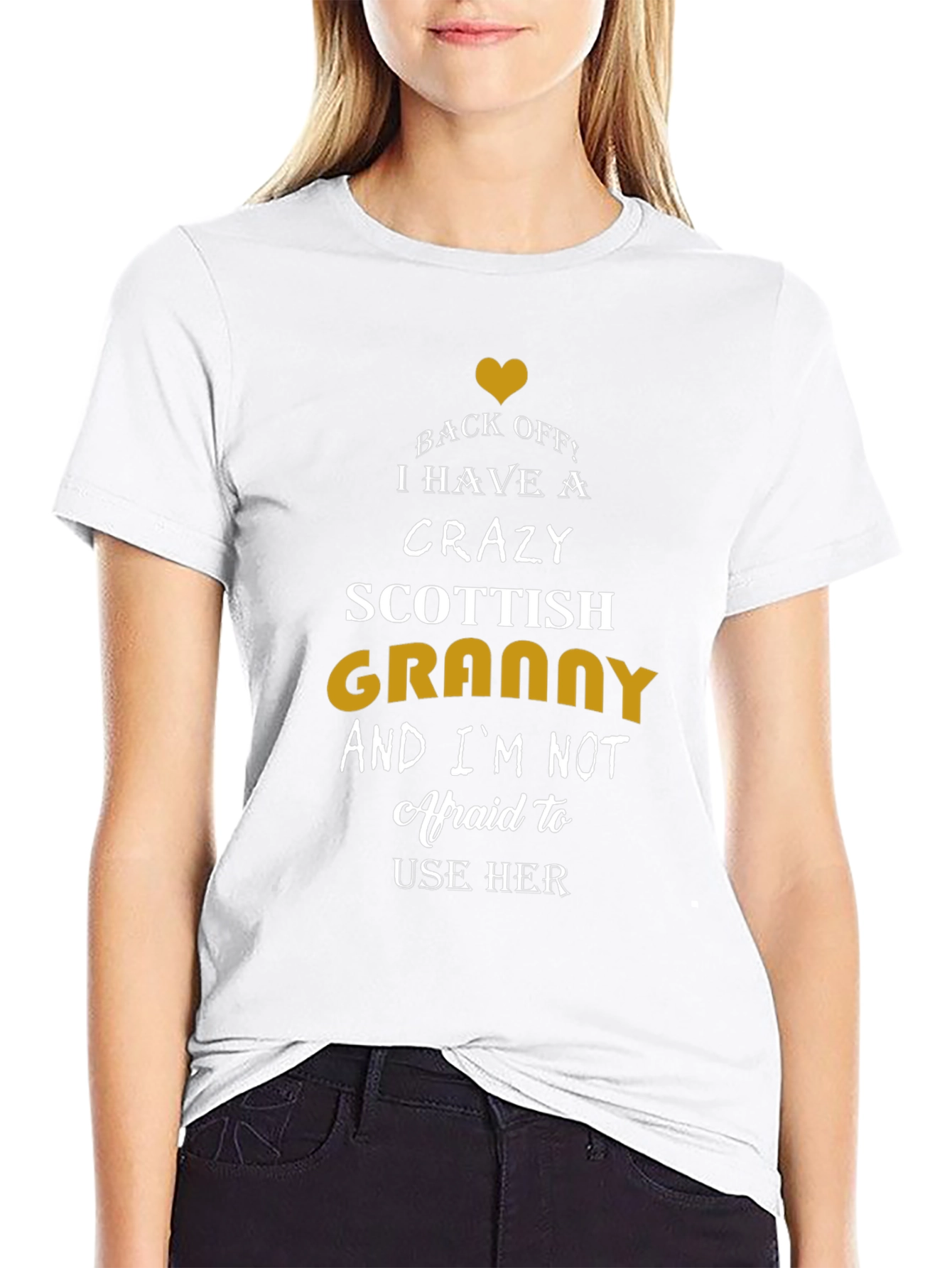 Camiseta Negra Crazy Scottish Granny