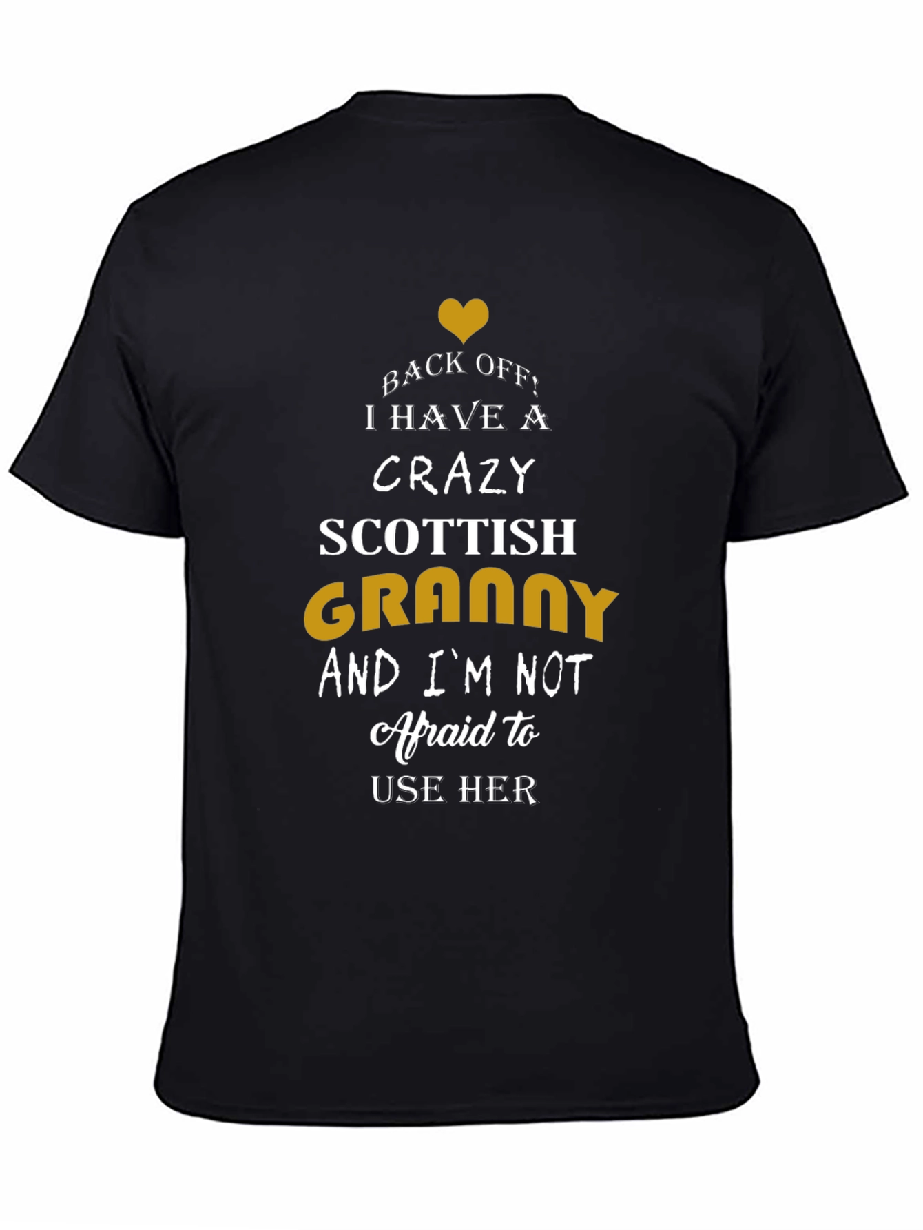 Camiseta Negra Crazy Scottish Granny