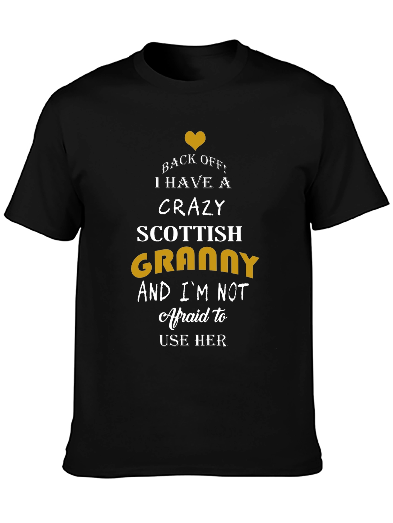 Camiseta Negra Crazy Scottish Granny