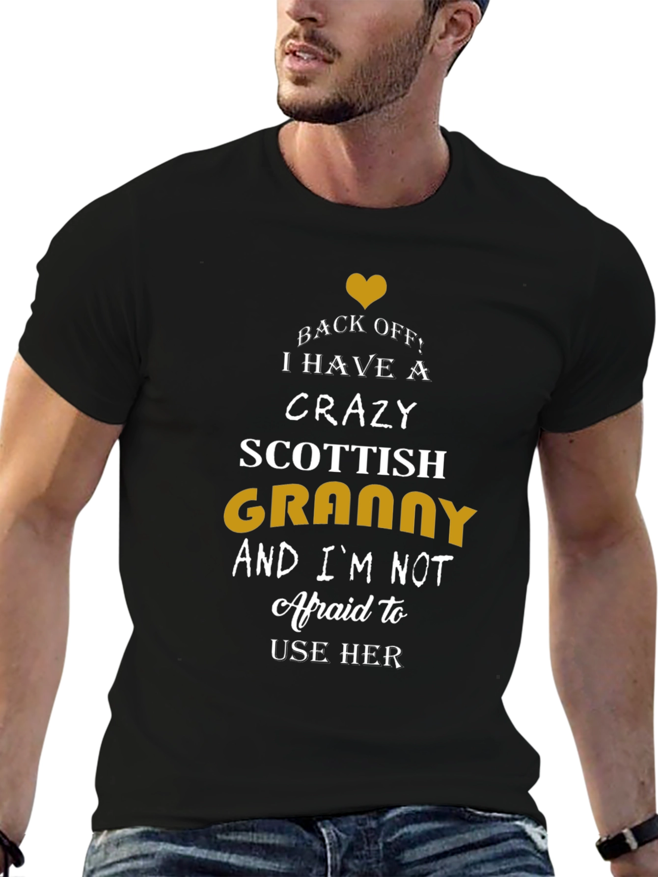 Camiseta Negra Crazy Scottish Granny