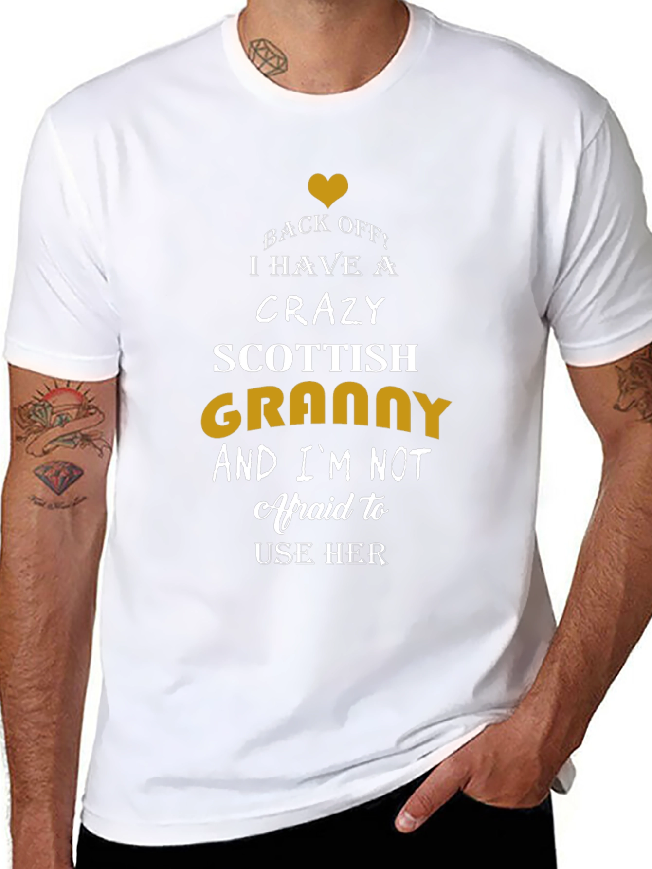 Camiseta Negra Crazy Scottish Granny
