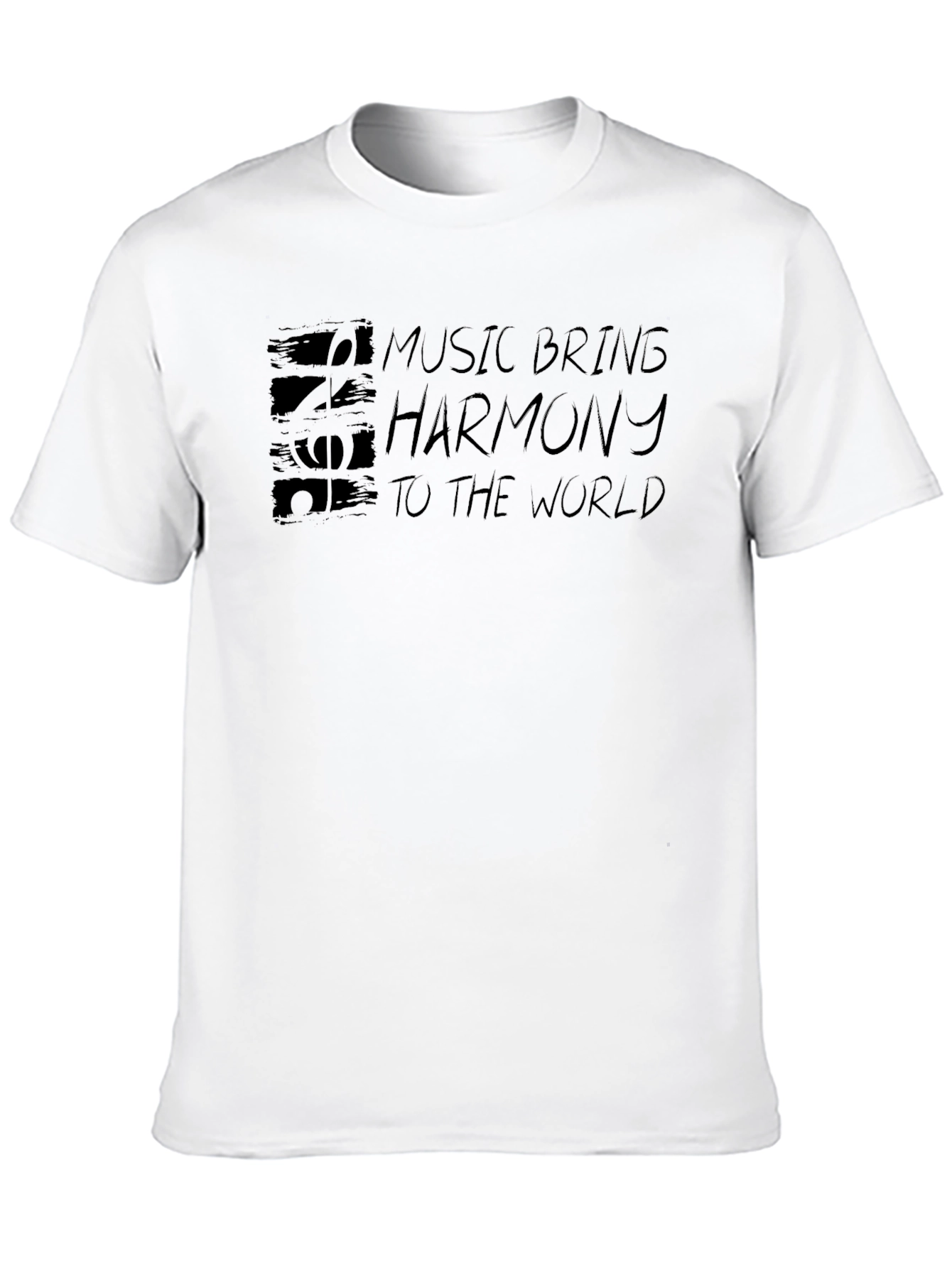 Camiseta Negra con Diseño Musical Armonioso