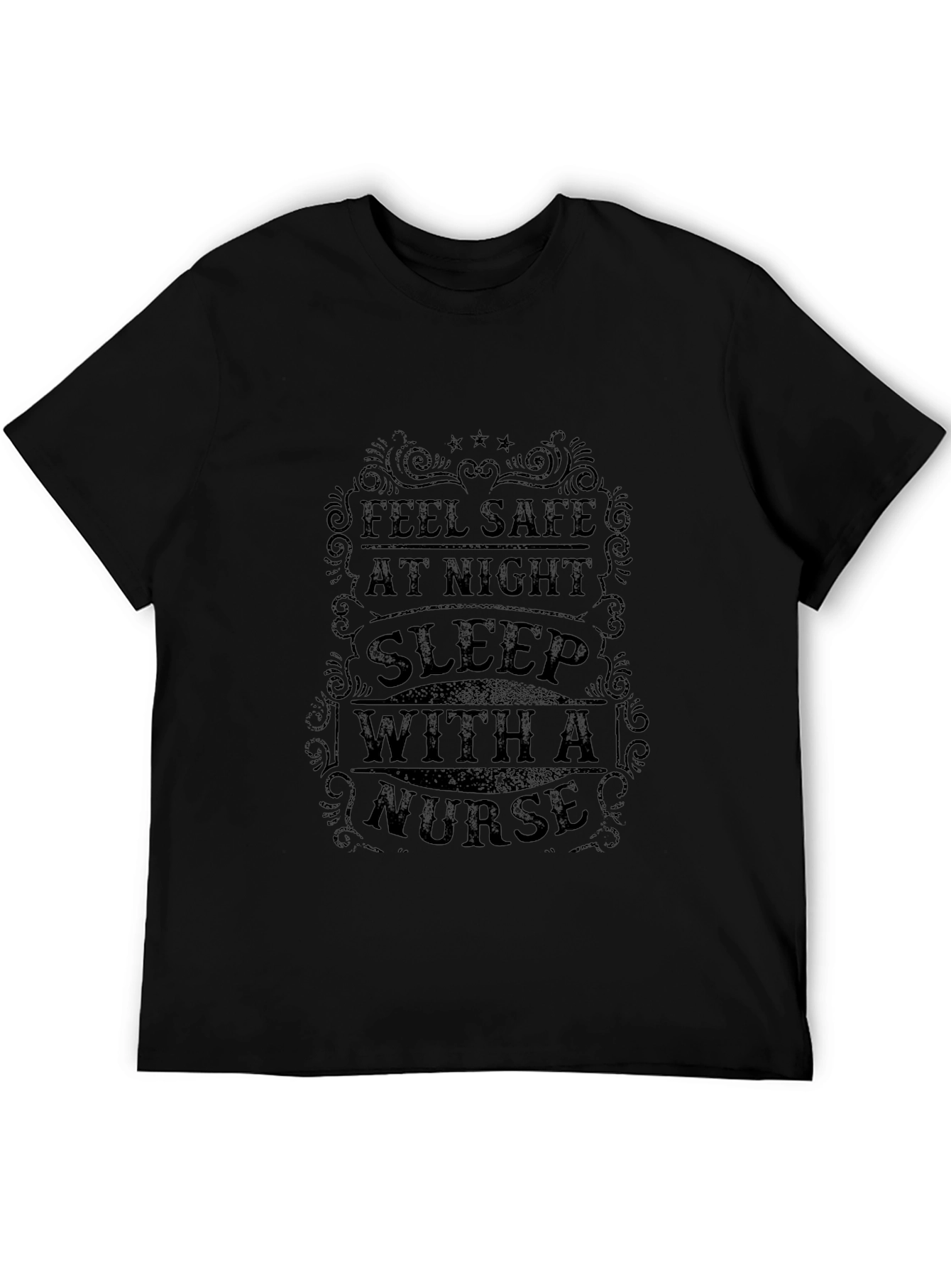 Camiseta Negra: Duerme Seguro con una Enfermera