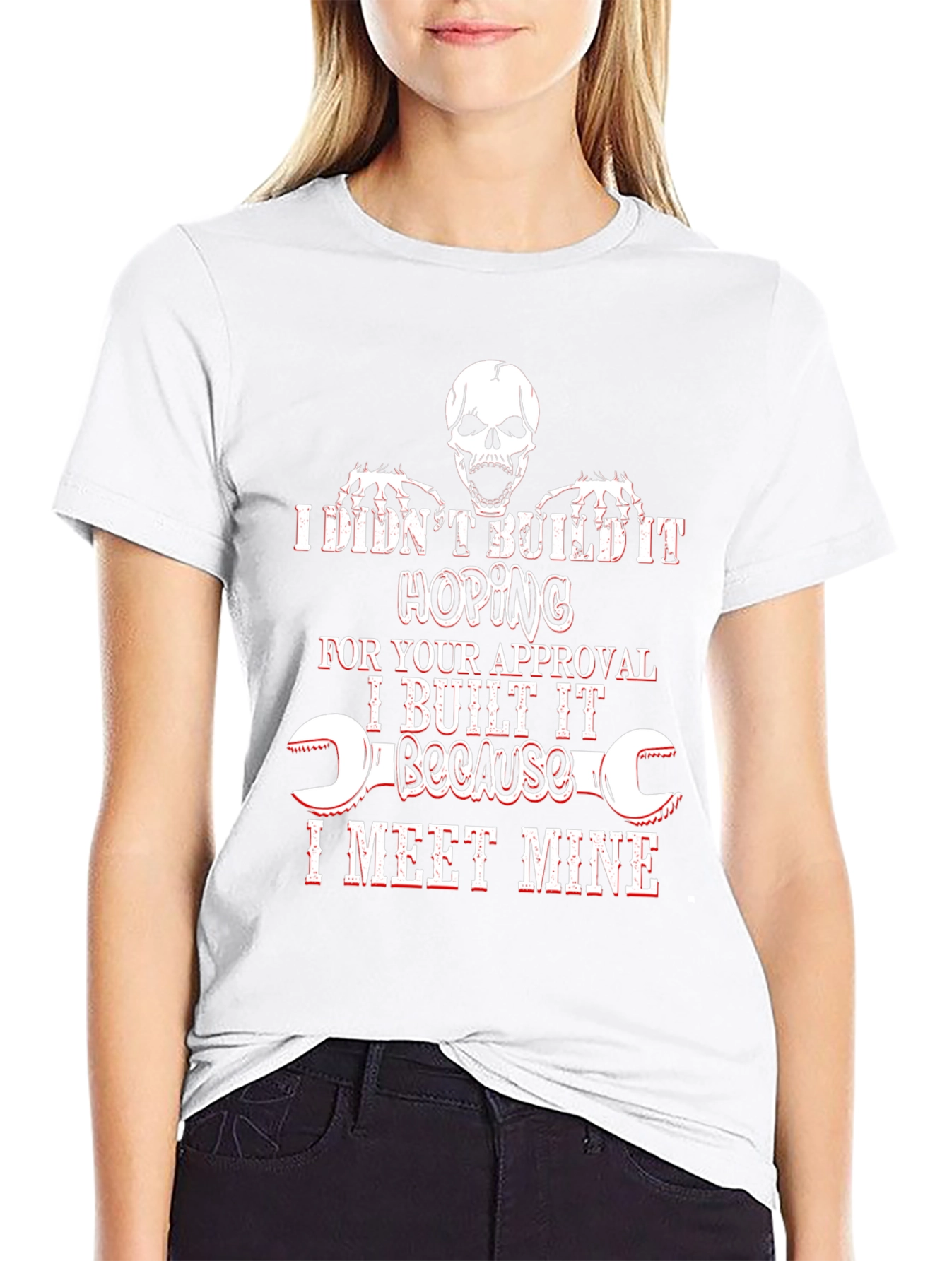 Camiseta Negra con Diseño de Calavera y Frase Motivacional