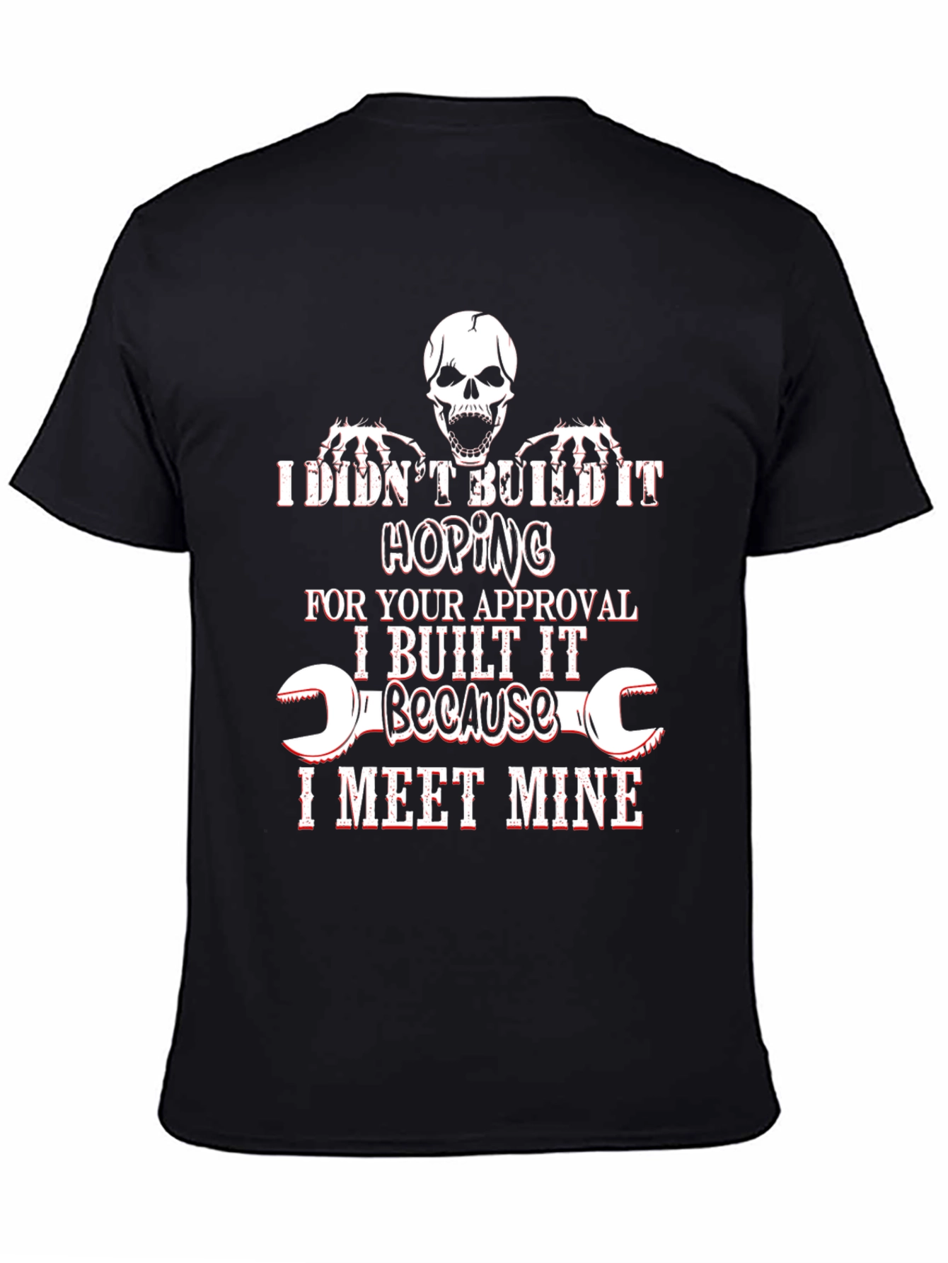 Camiseta Negra con Diseño de Calavera y Frase Motivacional
