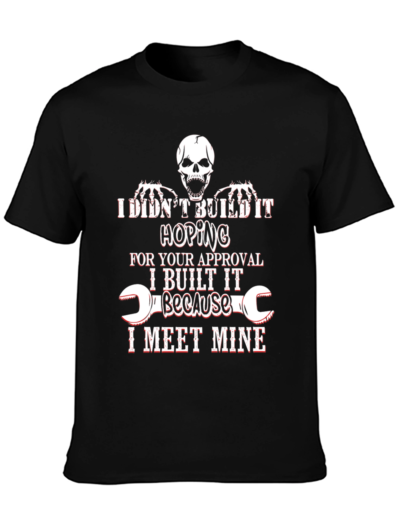 Camiseta Negra con Diseño de Calavera y Frase Motivacional