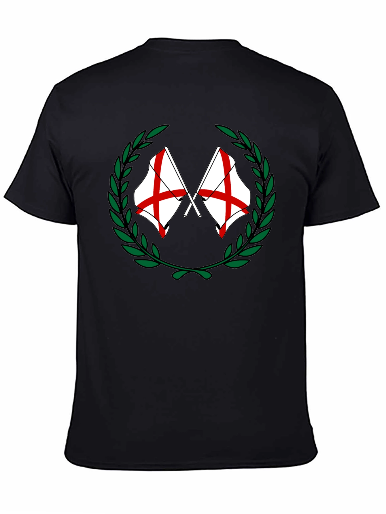 Camiseta Negra con Emblema Patriótico Cruzado