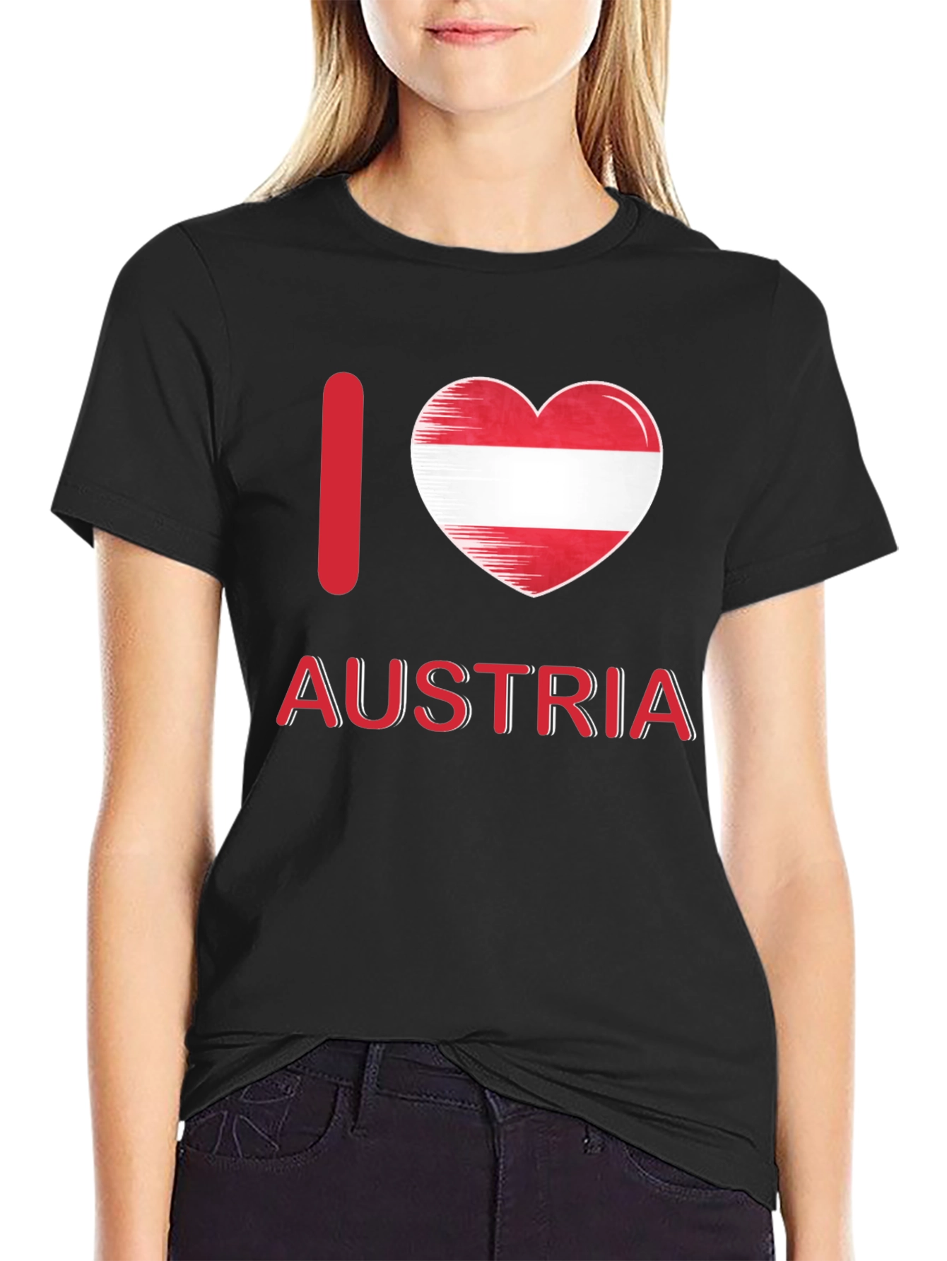 Camiseta Negra Austria I Love Austria