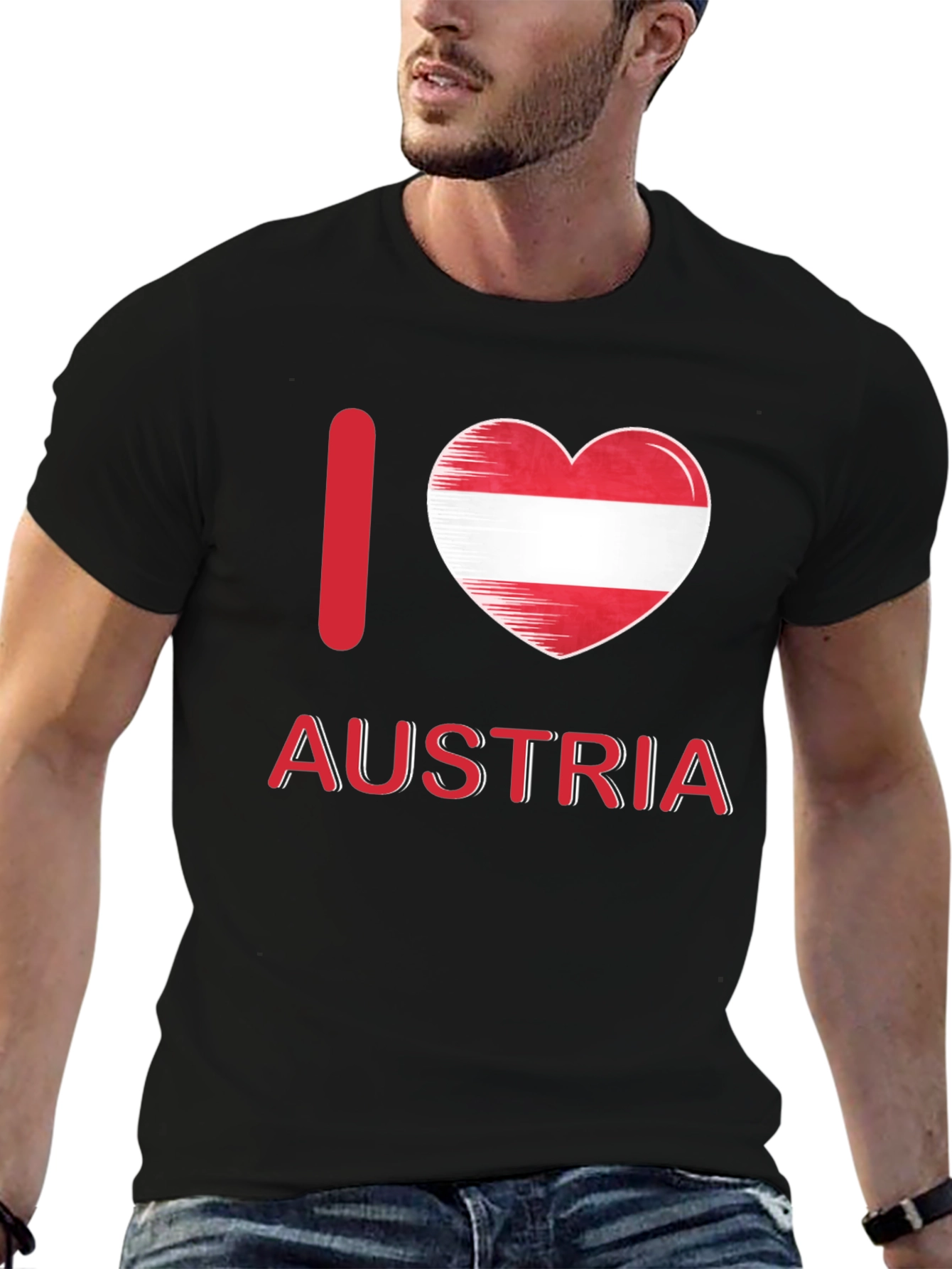 Camiseta Negra Austria I Love Austria