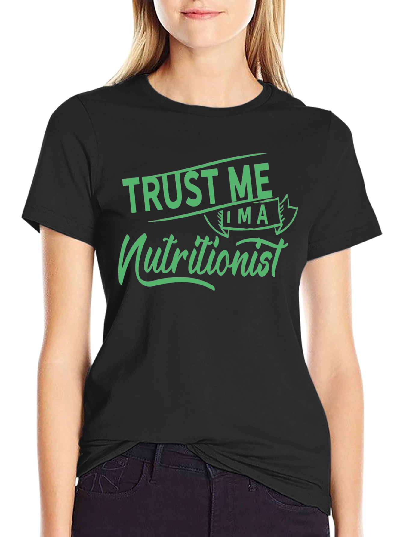 Camiseta Negra Confía en mí soy Nutricionista