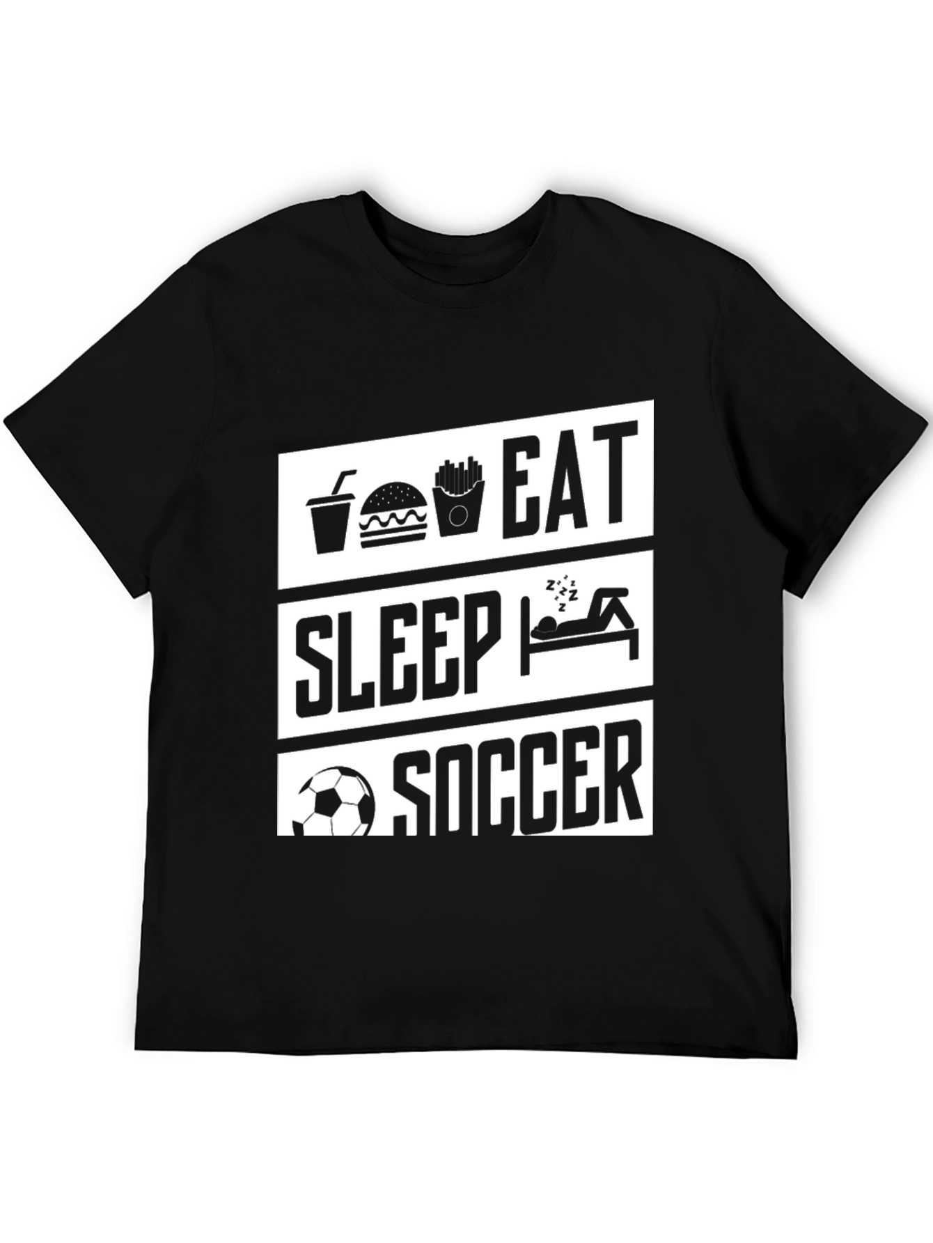 Camiseta Negra Eat Sleep Soccer
