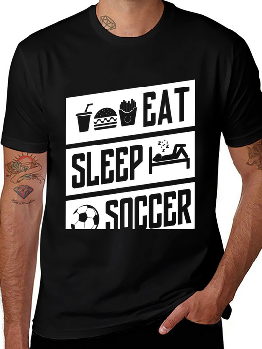 Camiseta Negra Eat Sleep Soccer